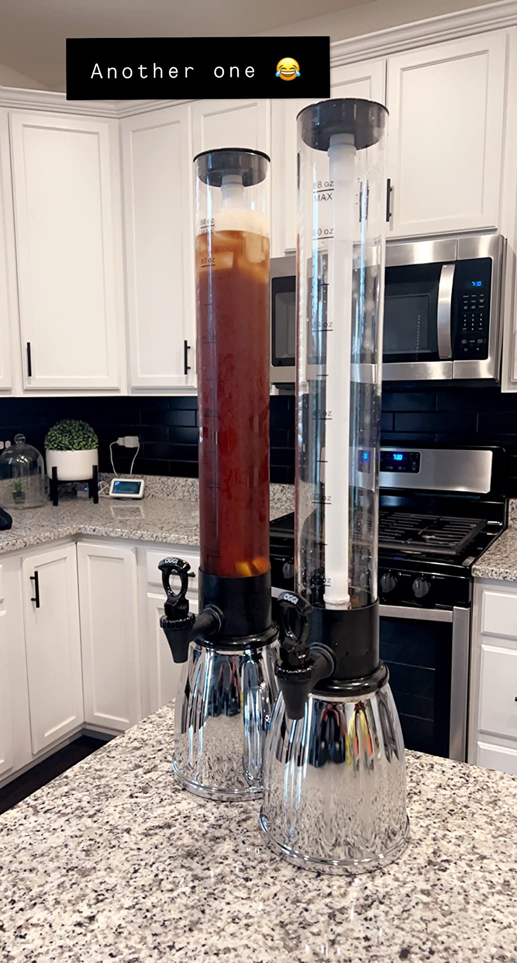 OGGI Beer Tower 88oz - Beverage Dispenser with Spigot & Ice Tube, Margarita Tower, Mimosa Tower, Perfect Drink Dispensers for Parties, Drink Tower, Holds 6 Pints of Beer – Stainless customer photo 1