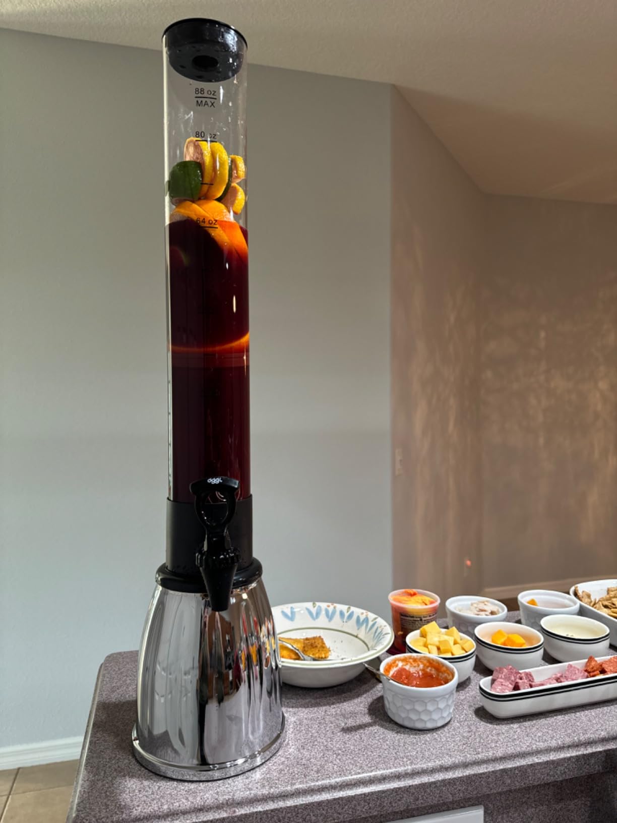 OGGI Beer Tower 88oz - Beverage Dispenser with Spigot & Ice Tube, Margarita Tower, Mimosa Tower, Perfect Drink Dispensers for Parties, Drink Tower, Holds 6 Pints of Beer – Stainless customer photo 2