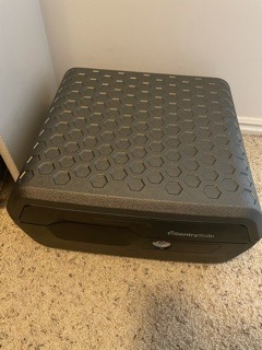 SentrySafe Charcoal Gray Fireproof and Waterproof Safe Box with Key Lock, Portable Chest for Money, Passport, 0.28 Cubic Feet, 6.6 x 15.4 x 14.3 Inches, CHW20221 customer photo 1