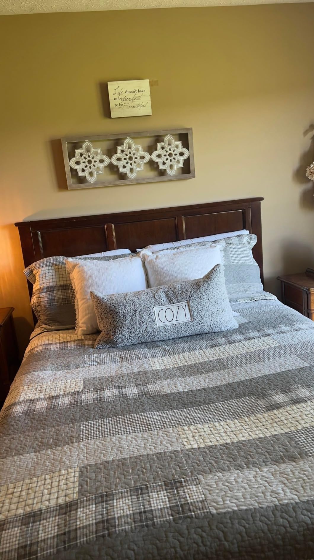 AFI, Madison King Solid Wood Panel Headboard, Walnut customer photo 2