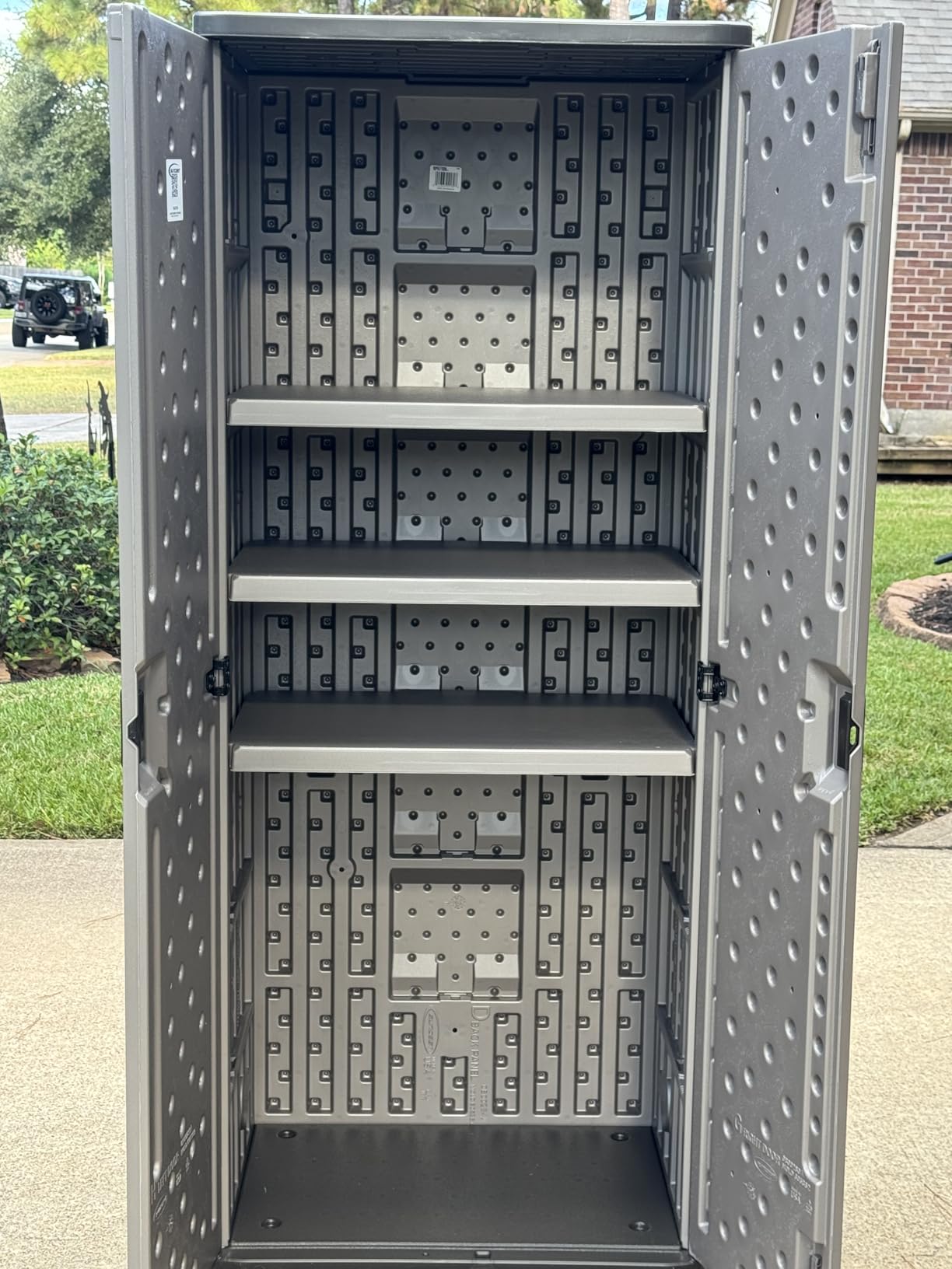Suncast Tall Storage Cabinet for Garage Organization - 72