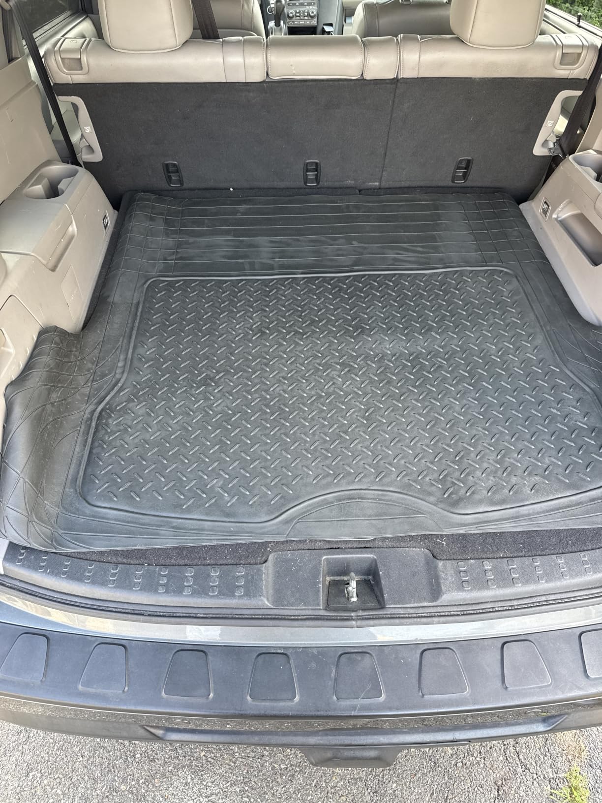 Heavy Duty Cargo Liner Floor Mat-All Weather Trunk Protection, Trimmable to Fit & Durable HD Rubber Protection for Car SUV Sedan Auto customer photo 2