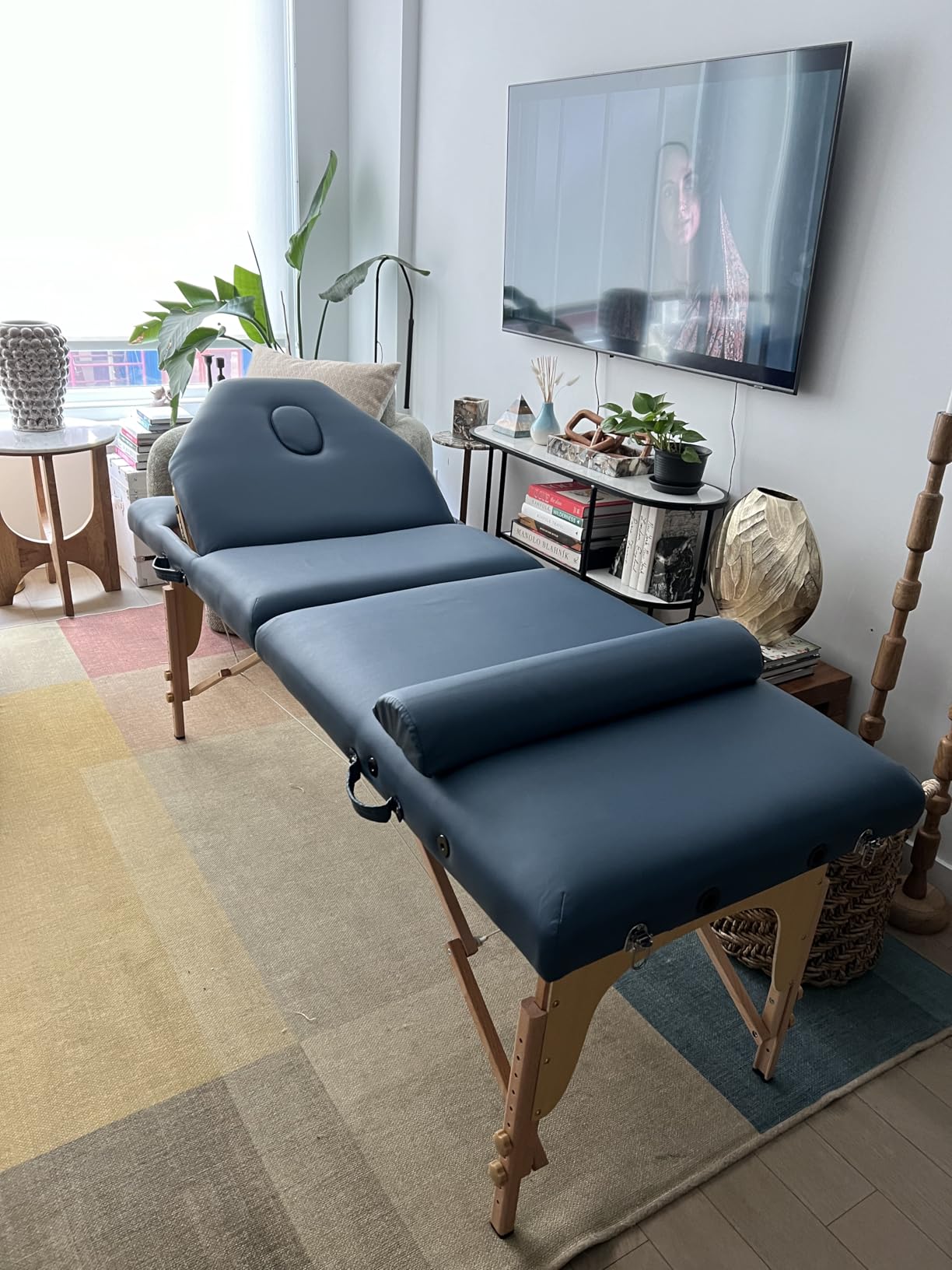 Saloniture Professional Portable Massage Table with Backrest - Black customer photo 1