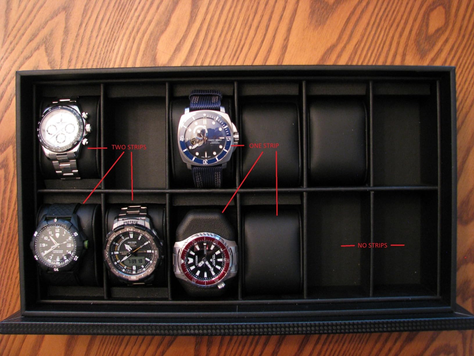 Glenor Co Watch Box for Men - 12 Slot Luxury Carbon Fiber Design Display Case, Large Holder, Metal Buckle - Black customer photo 1