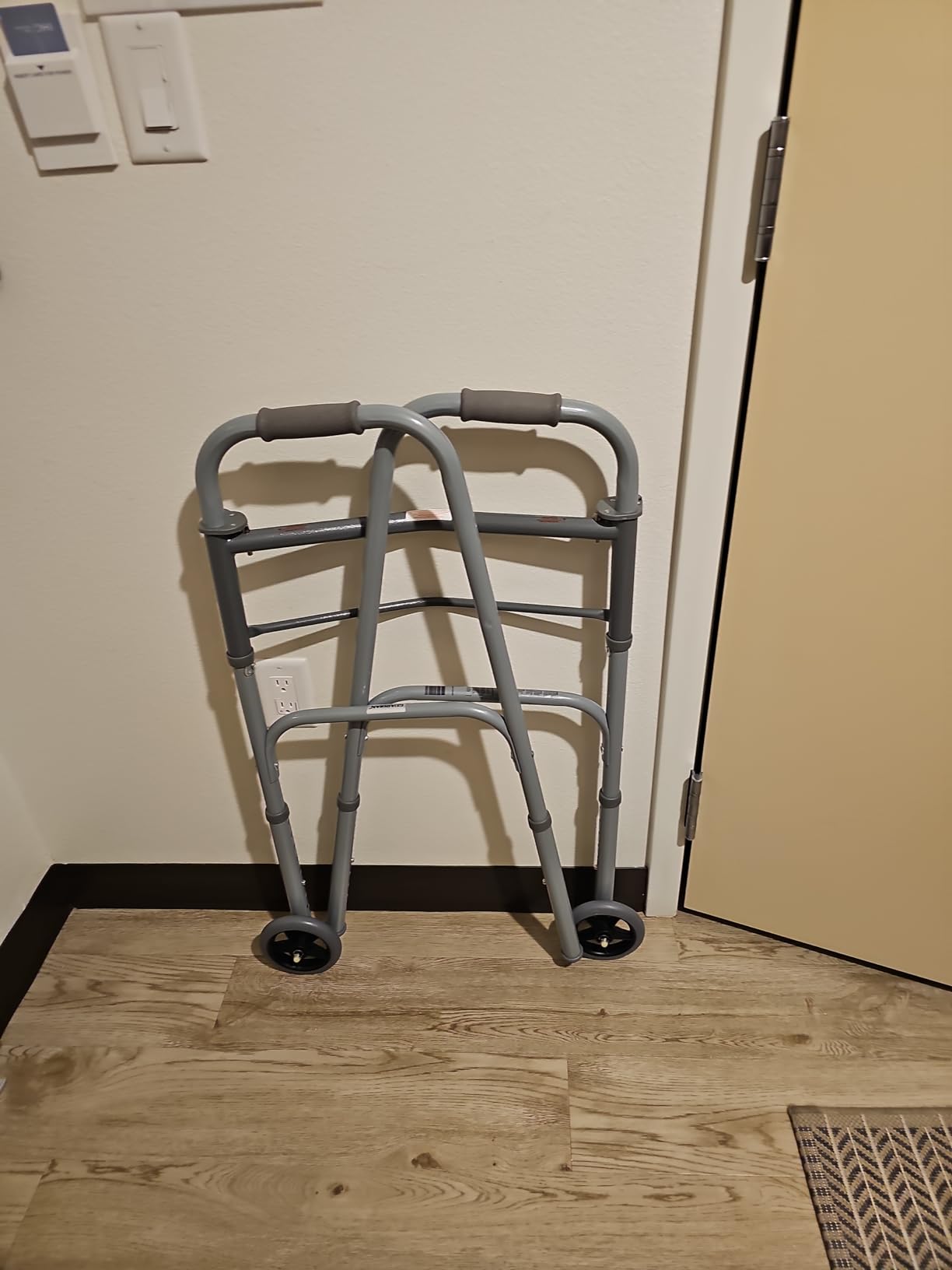 Medline Two-Button Folding Walker for Seniors, 5