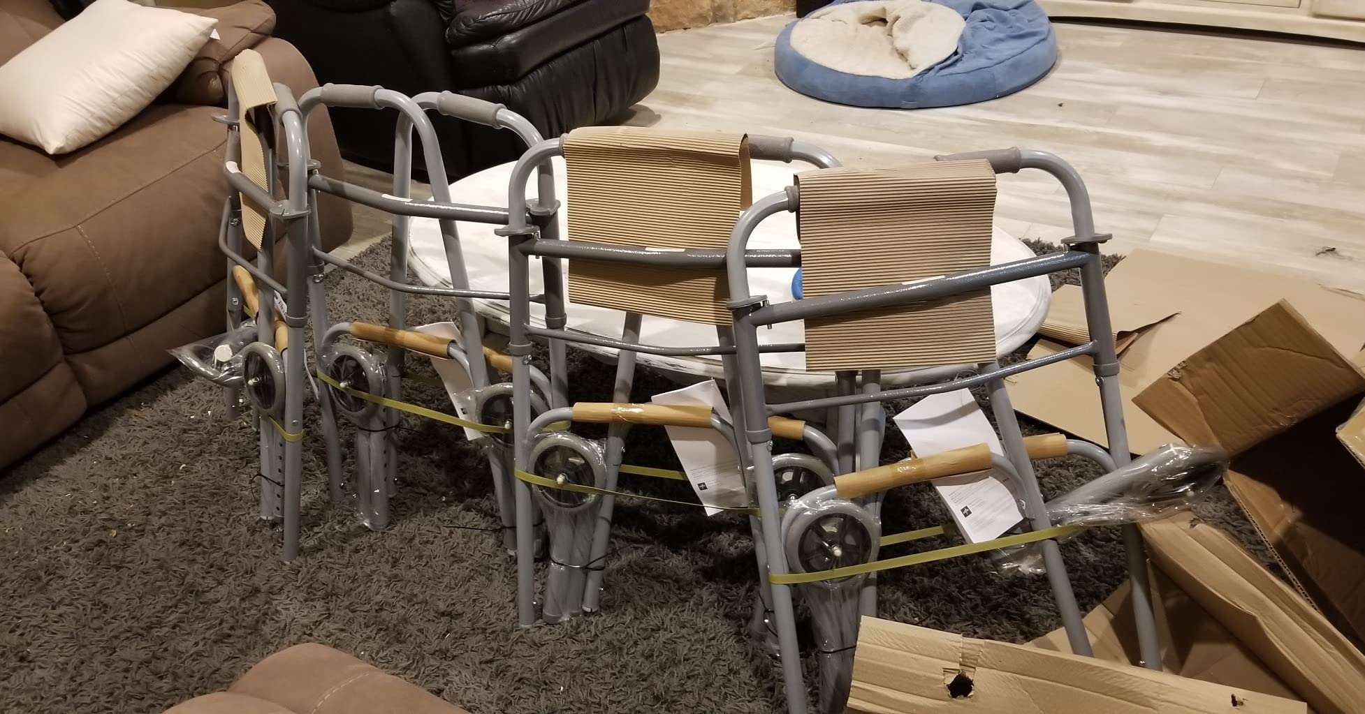 Medline Two-Button Folding Walker for Seniors, 5