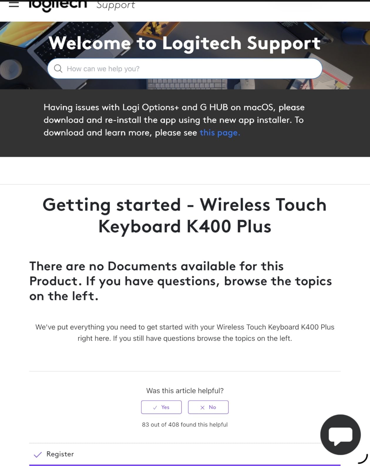 Logitech K400 Plus Wireless Touch TV Keyboard for PC-Connected TV - Black customer photo 2