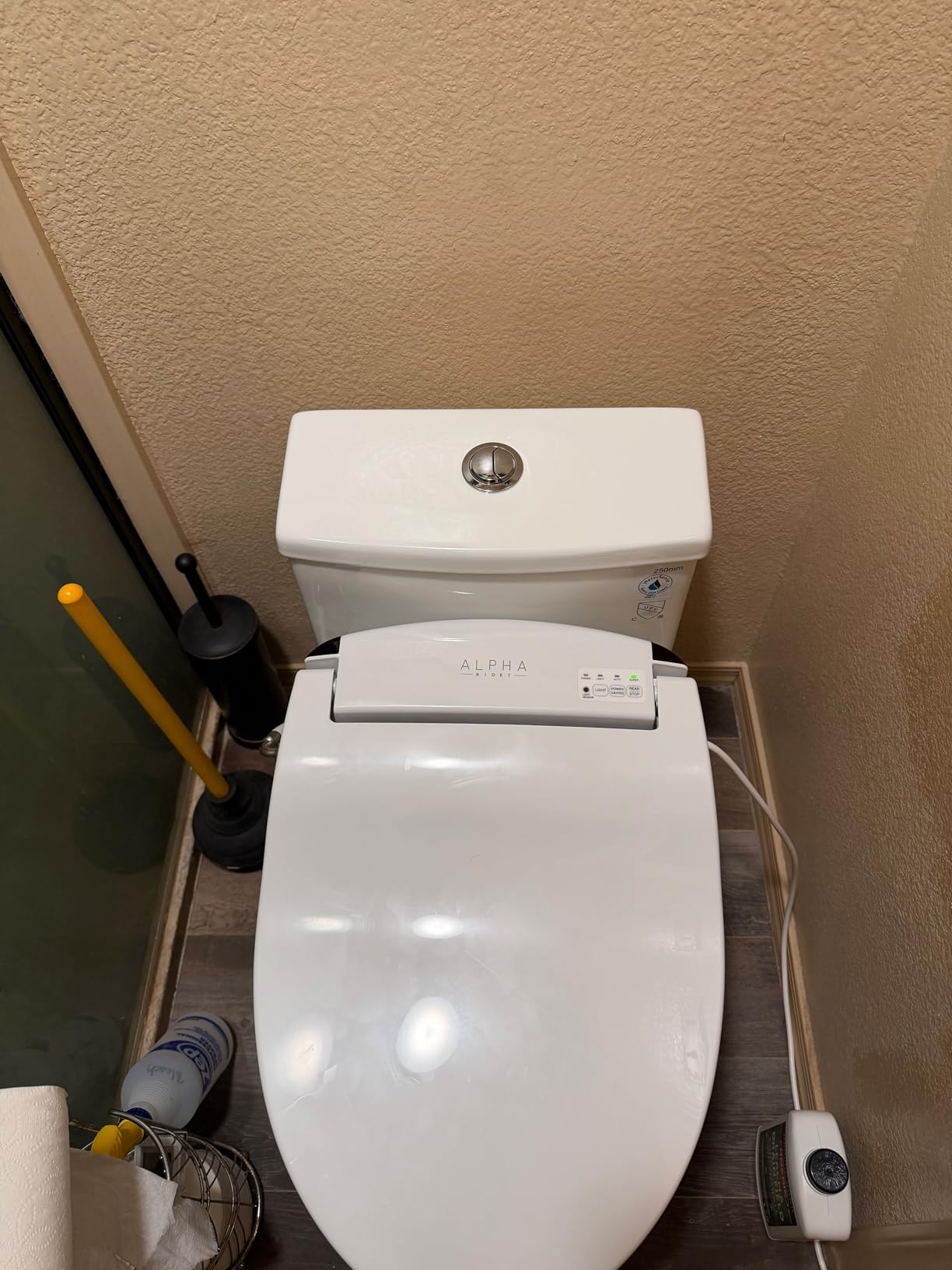 ALPHA BIDET JX2 Elongated Bidet Toilet Seat, White, Endless Warm Water, *NEW* Bowl Mist, LED Light, Quiet Operation, Wireless Remote, Stainless Steel Nozzle, Sittable Lid, 3 Year Warranty customer photo 1