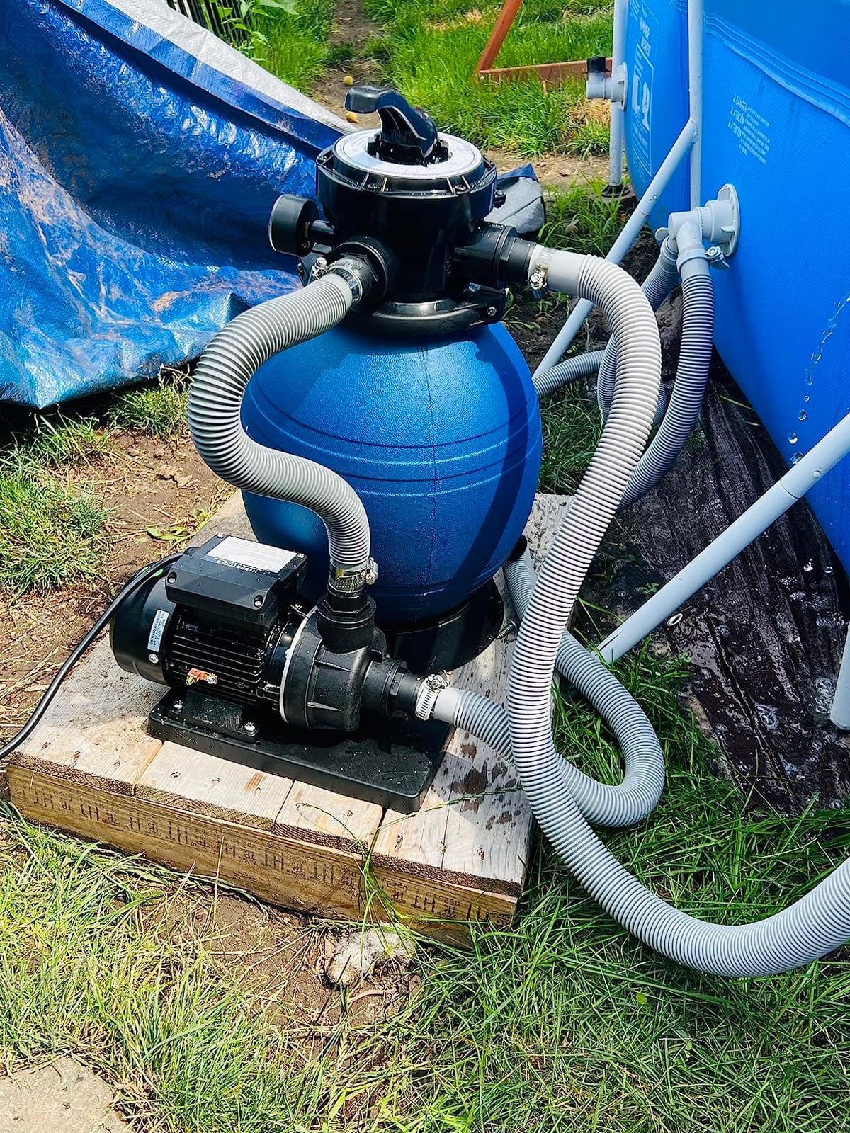 Swimline Sand Filter Pump for Above Ground Pool - 14'', 0.45THP, 2400 GPH Pump Flow Rate, 4 Way Multi Port Valve, Easy Installation customer photo 2