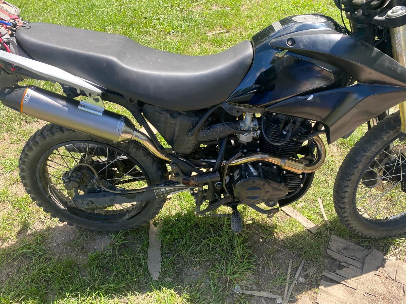 STONEMEN Full Exhaust Muffler System Slip On For CRF150F CRF230F 2003-2013 Titanium customer photo 2