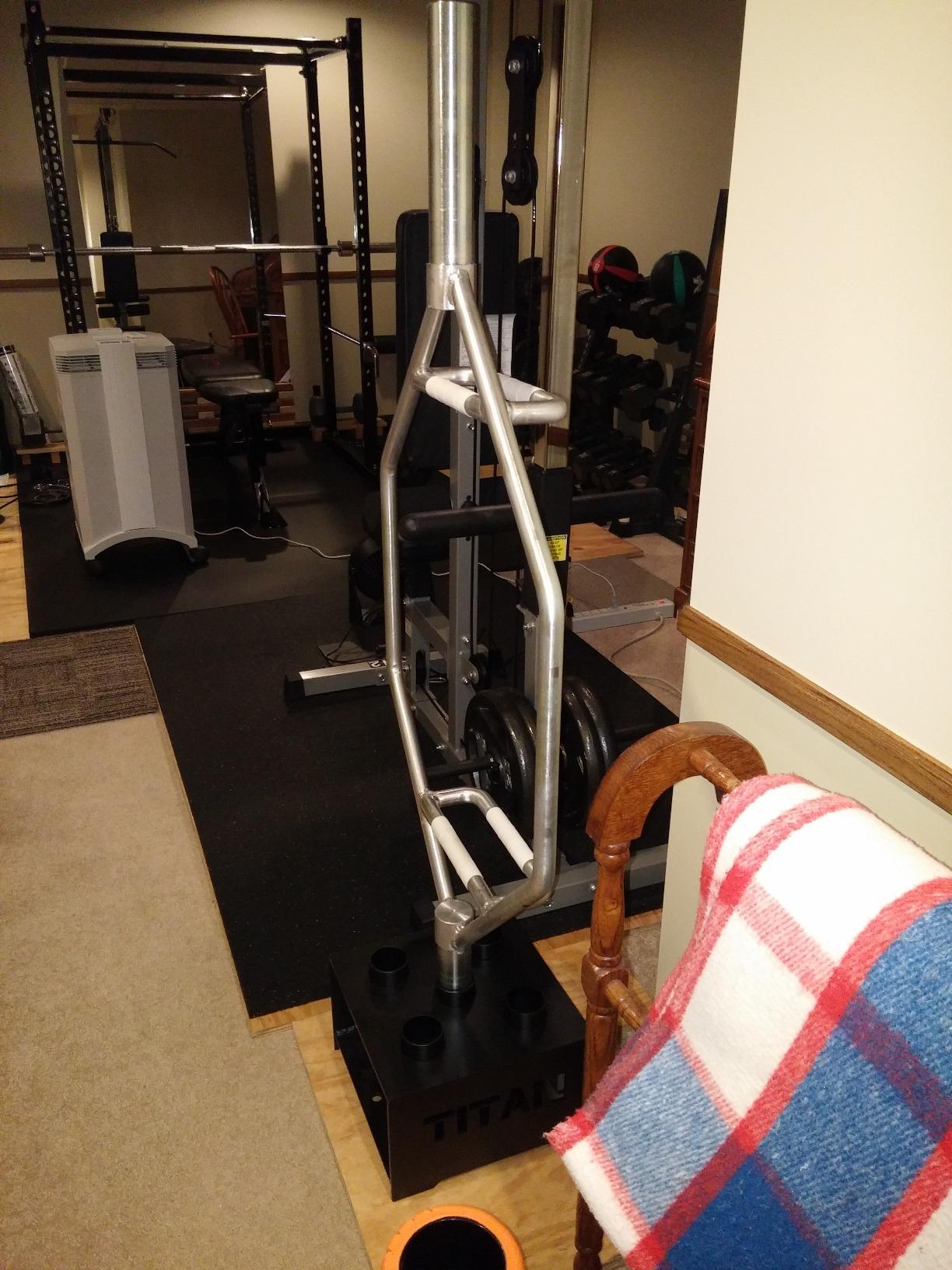 Titan Fitness 5 Barbell Holder, Vertical Olympic Sized Bar Rack, 12