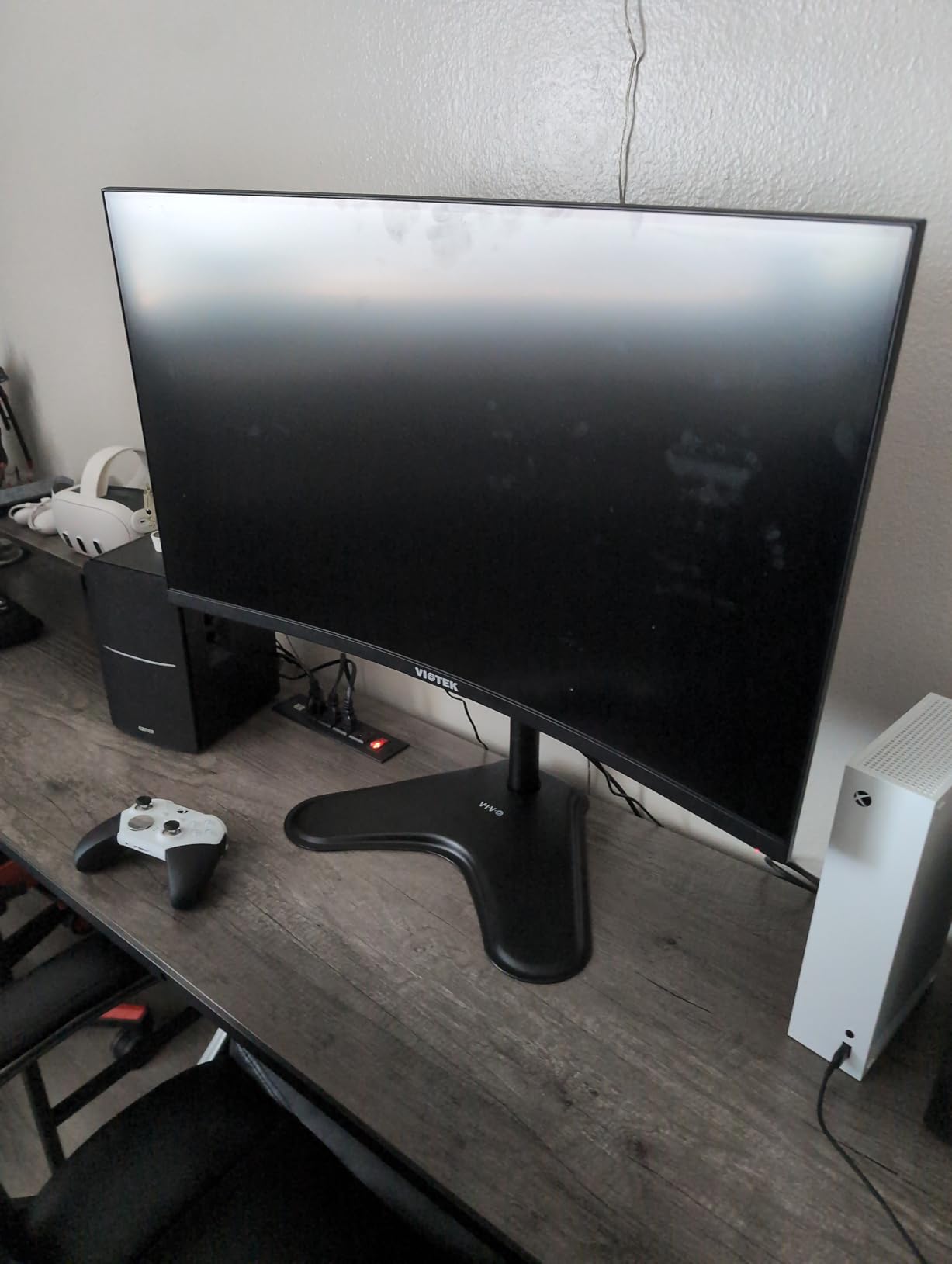 VIVO Single Monitor Desk Stand, Holds Screens up to 32 inch Regular and 38 inch Ultrawide, Freestanding VESA Steel Mount Base, Adjustable Height, Tilt, Swivel, Rotation, Black, STAND-V001H customer photo 1