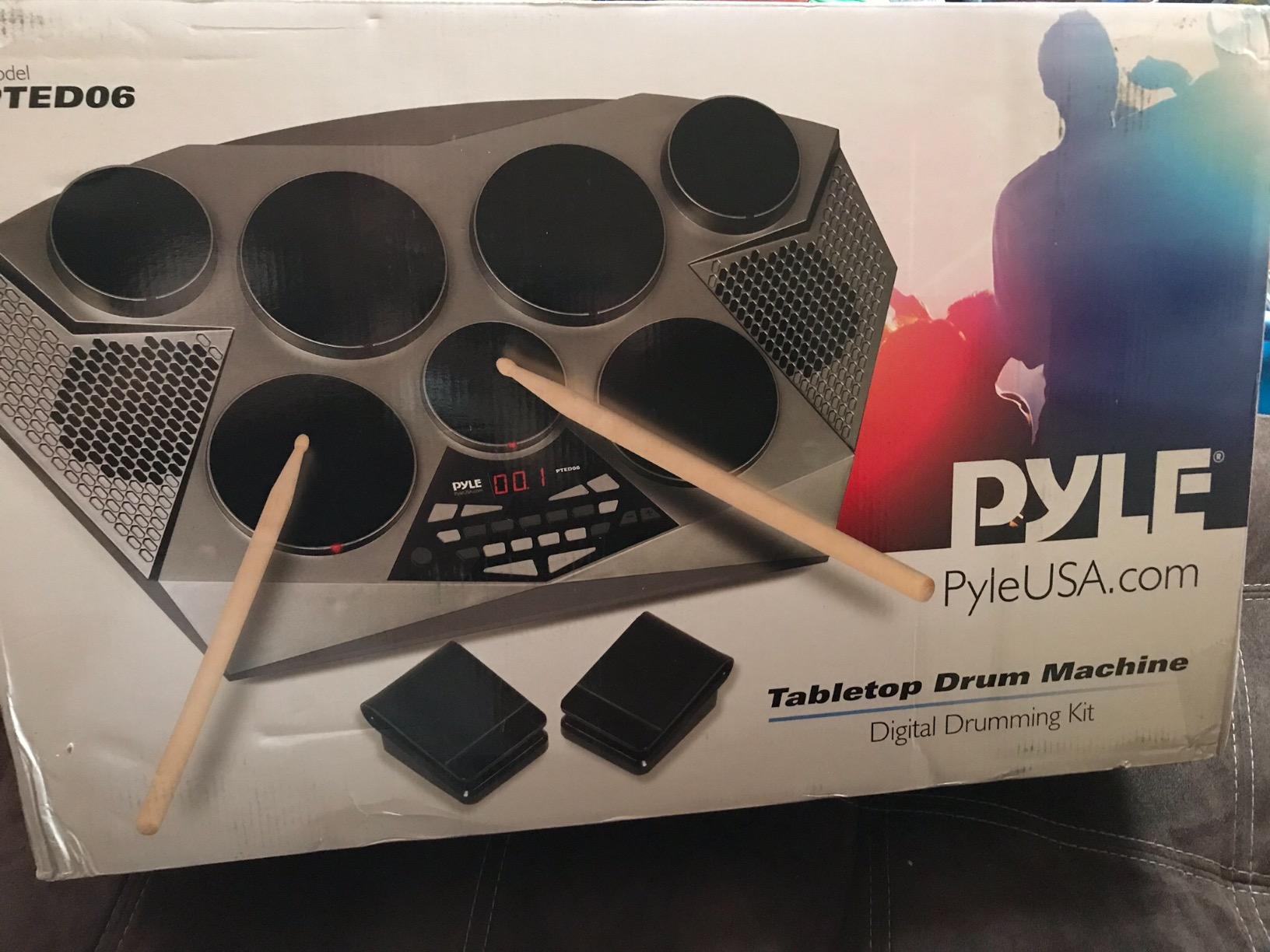 Pyle Pro Electronic Drum kit - Portable Electric Tabletop Drum Set Machine with Digital Panel, 7 Drum Pad, Hi-Hat / Kick Bass Pedal Controller USB AUX -Tom Toms, Hi-Hat, Snare Drums, Cymbals - PTED06 customer photo 1
