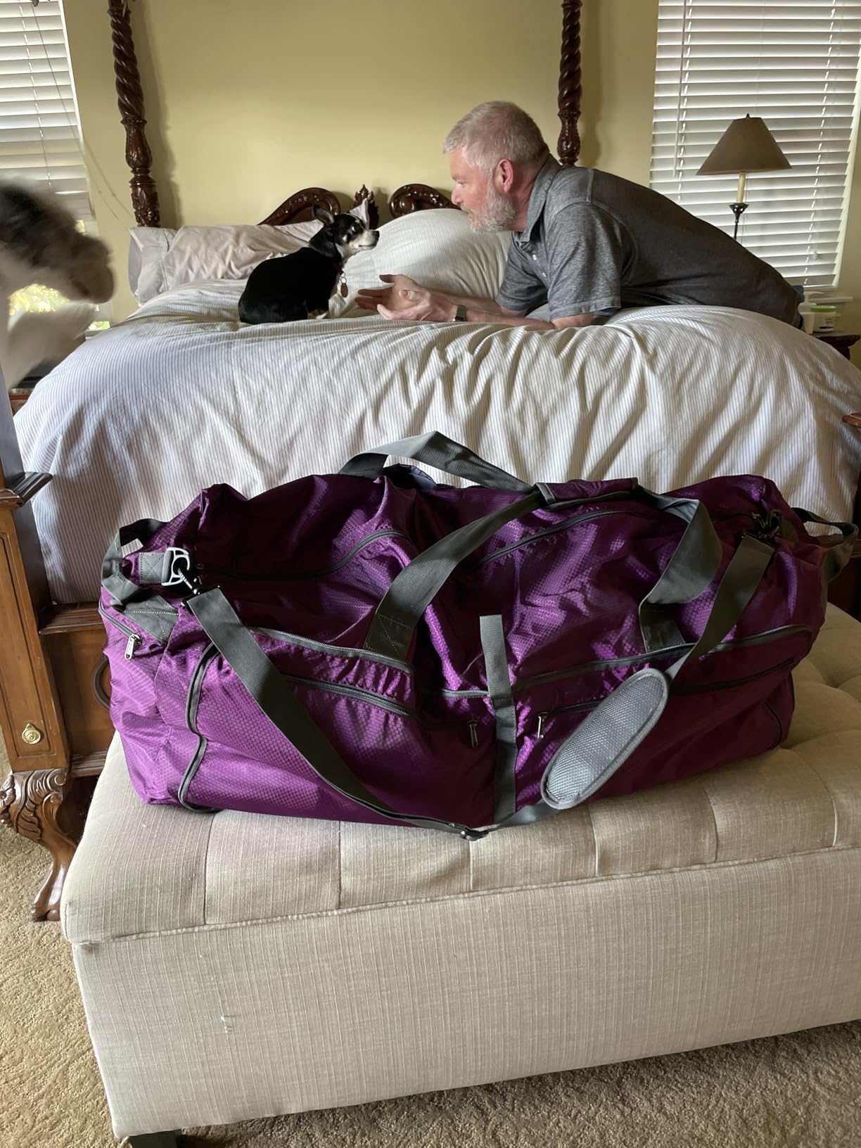 Gonex 60L Foldable Travel Duffle Bag with Shoe Compartment, Lightweight customer photo 1