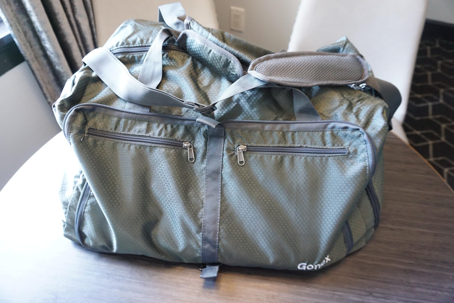 Gonex 60L Foldable Travel Duffle Bag with Shoe Compartment, Lightweight customer photo 2