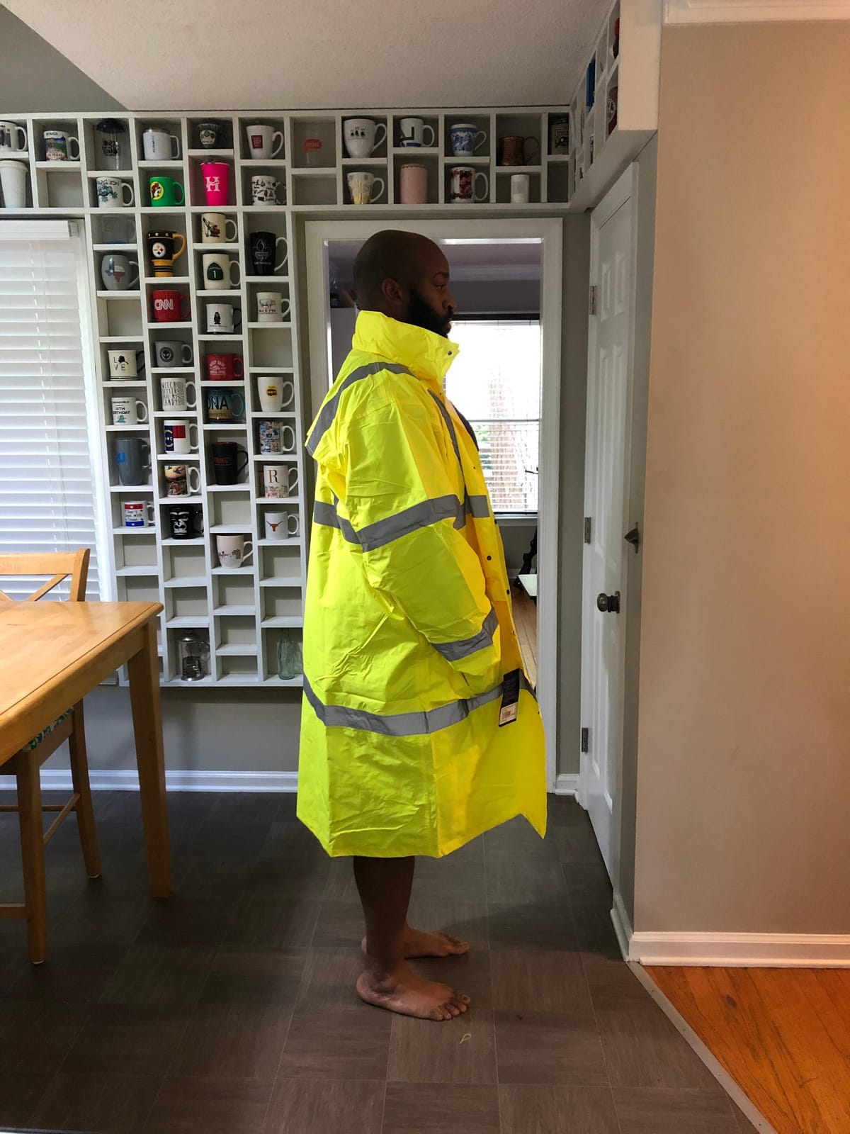 Portwest UH445 Men's Classic Raincoat Waterproof Hi Vis Reflective Long Rain Jacket ANSI Class 3 Yellow customer photo 1