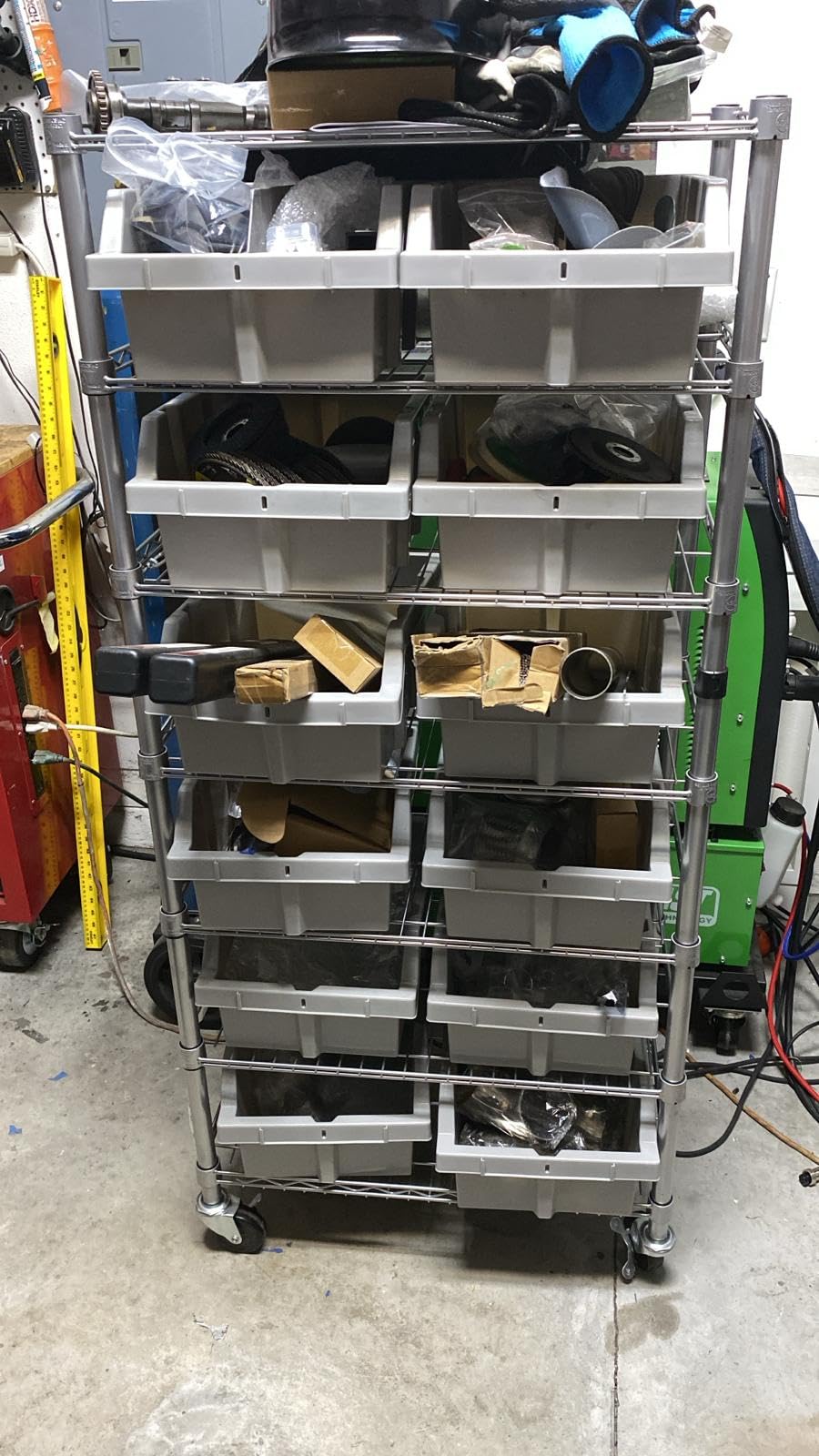Seville Classics Commercial 7-Tier Platinum/Gray NSF 22-Bin Rack Storage System customer photo 2
