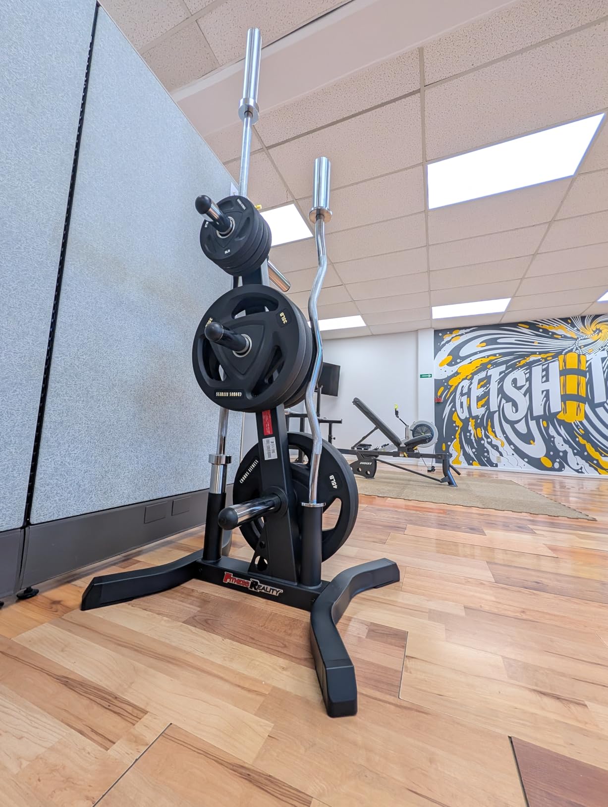 Fitness Reality X-Class Olympic Weight Tree - Heavy-Duty Bumper Plate Rack for Home Gym - Chrome Storage Posts - Includes 2 Barbell Holders - 1,000 Lb. Capacity customer photo 1