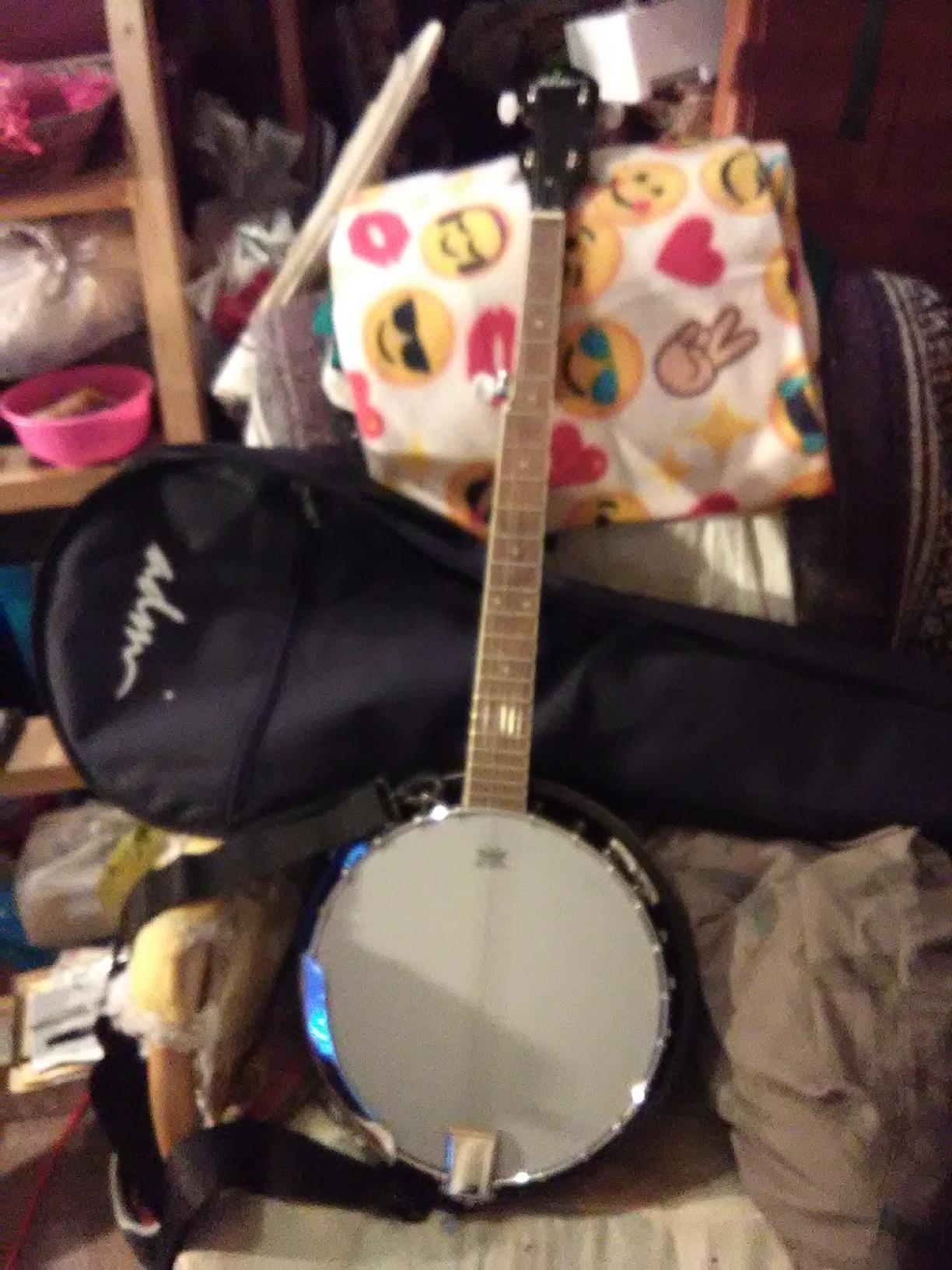 ADM Banjo 5 String Full Size Banjoes Set, 38 Inch Beginner Banjo Kit with Resonator, Remo Drum Head, Open or Closed Back, Gift Package Free Lessons Starter Accessories for Adults Teenager, Brown customer photo 2