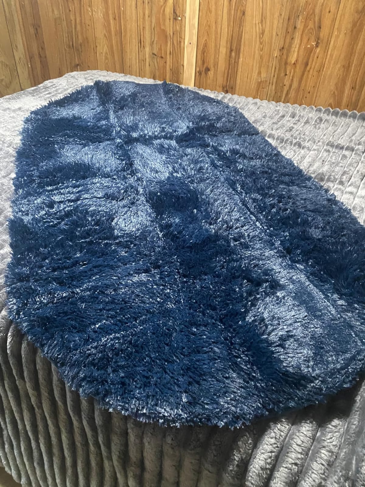 LOCHAS Bedroom Rug 2.6' x 5.3', Grey Fluffy Shaggy Area Rug for Kids Room customer photo 1
