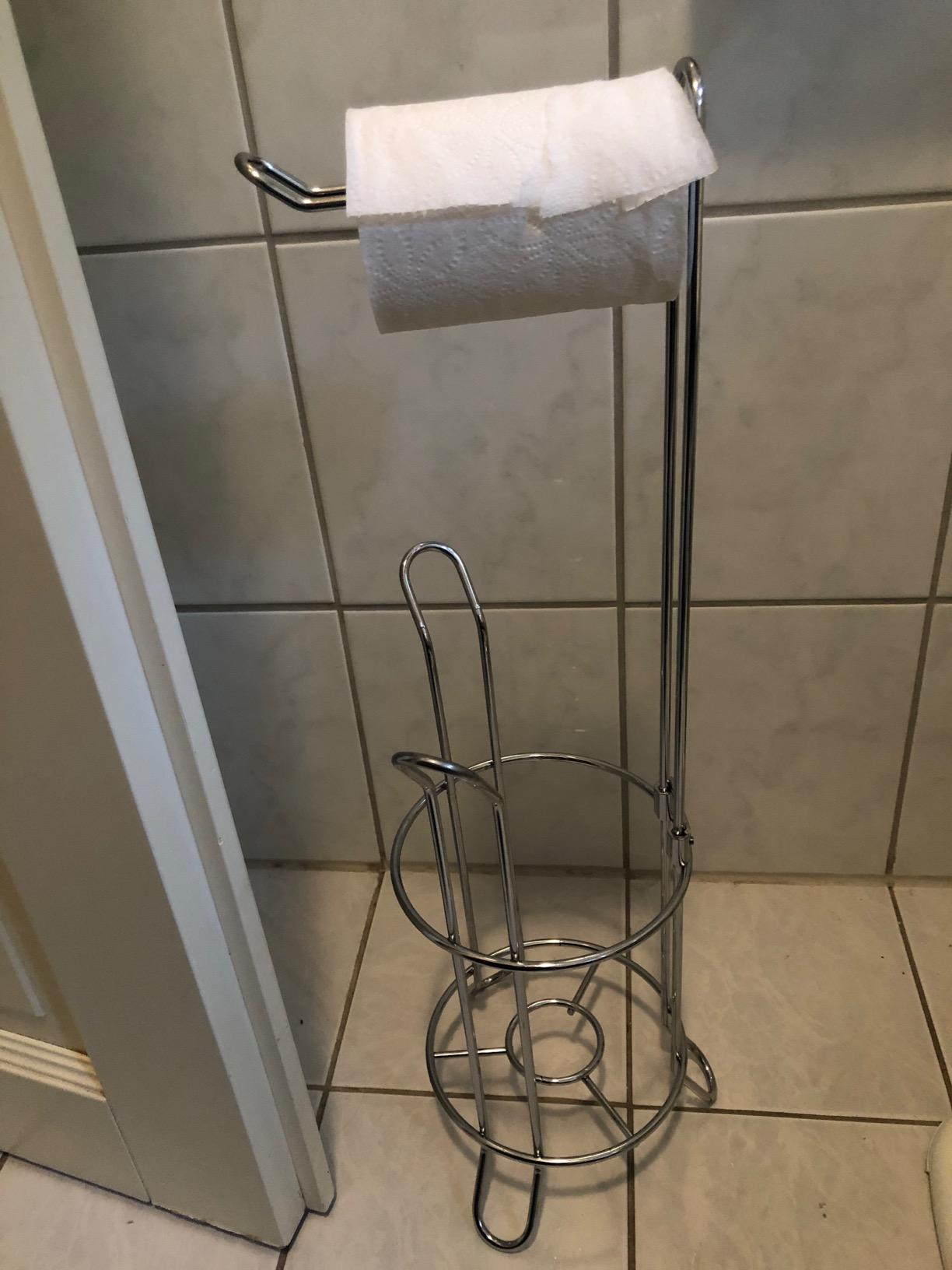 Simple Houseware Bathroom Toilet Paper Storage Holder Stand Shelf, Chrome customer photo 2