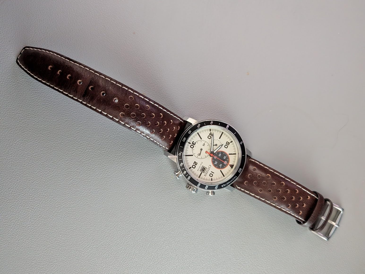 Citizen Men's Eco-Drive Weekender Brycen Chronograph Watch in Stainless Steel customer photo 1