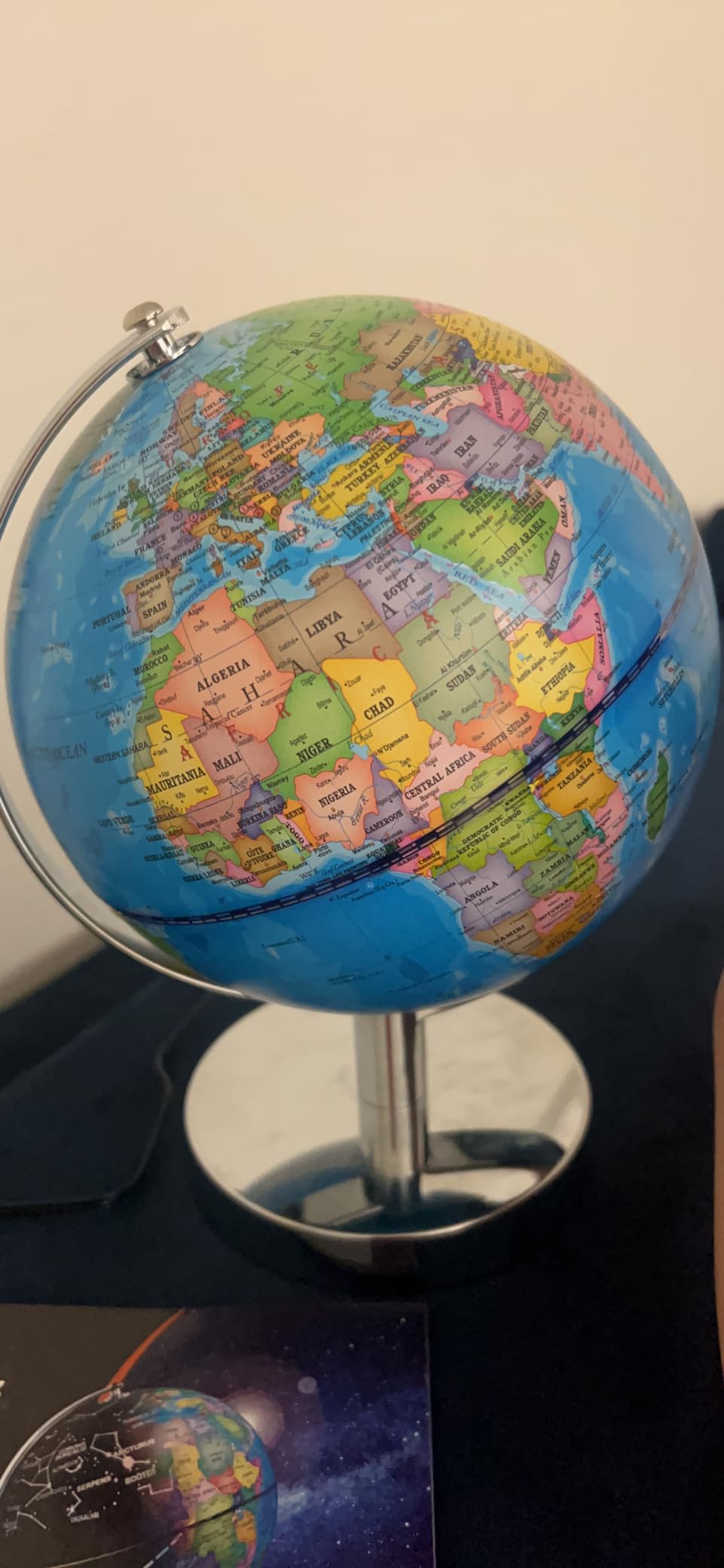 USA Toyz Illuminated World Globe with Stand - 3in1 STEM Globes for Adults and Kids, Constellation Map, Built-In LED Night Light Lamp, Easy to Read Texts, Non-Tip Base, 13.5 Inch Tall, 9 Inch Diameter customer photo 2
