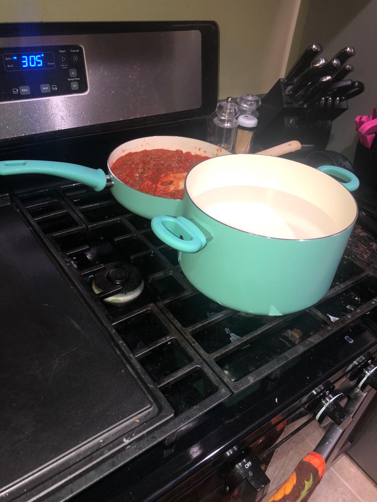 GreenLife 16 Piece Ceramic Nonstick Pots & Pans Cookware Set, Turquoise customer photo 2