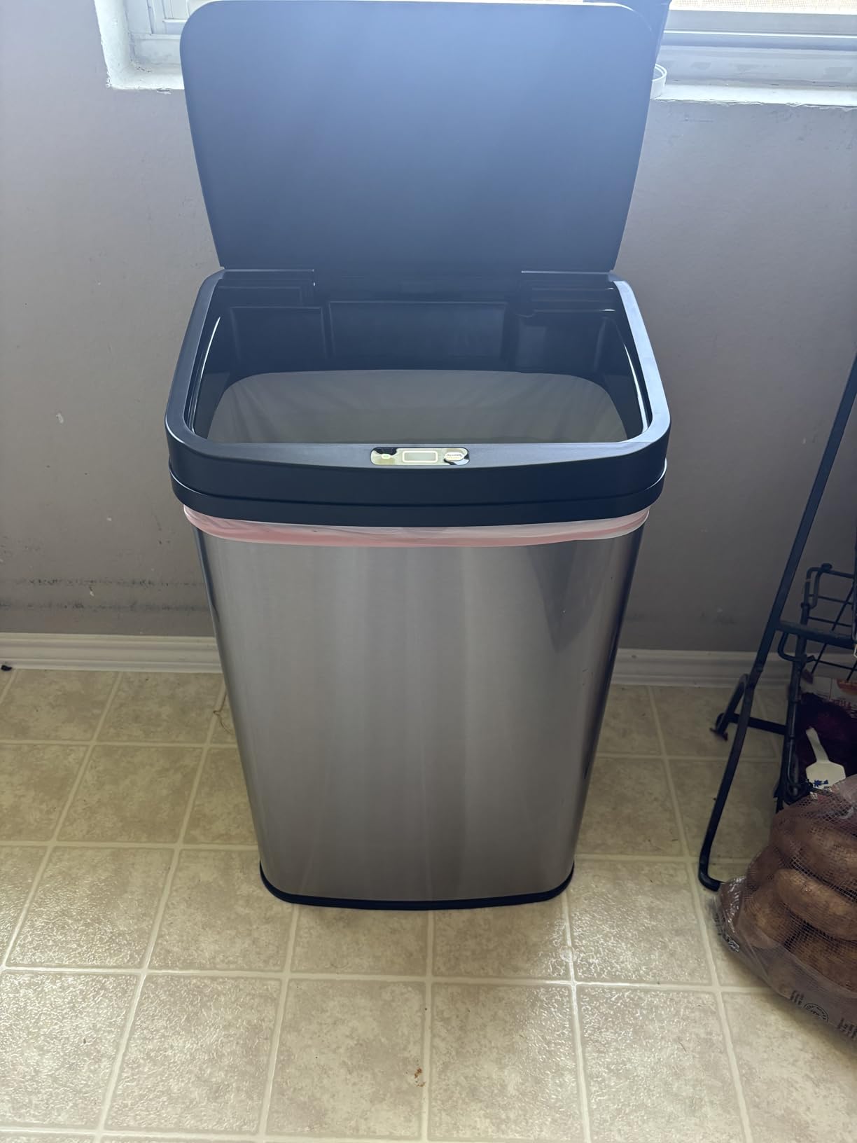 Ninestars 13 Gallon Automatic Trash Can, 50L Touchless Motion Sensor Garbage Can with Odor-Sealing Lid, Rectangular Stainless Steel, Silver Trim customer photo 2