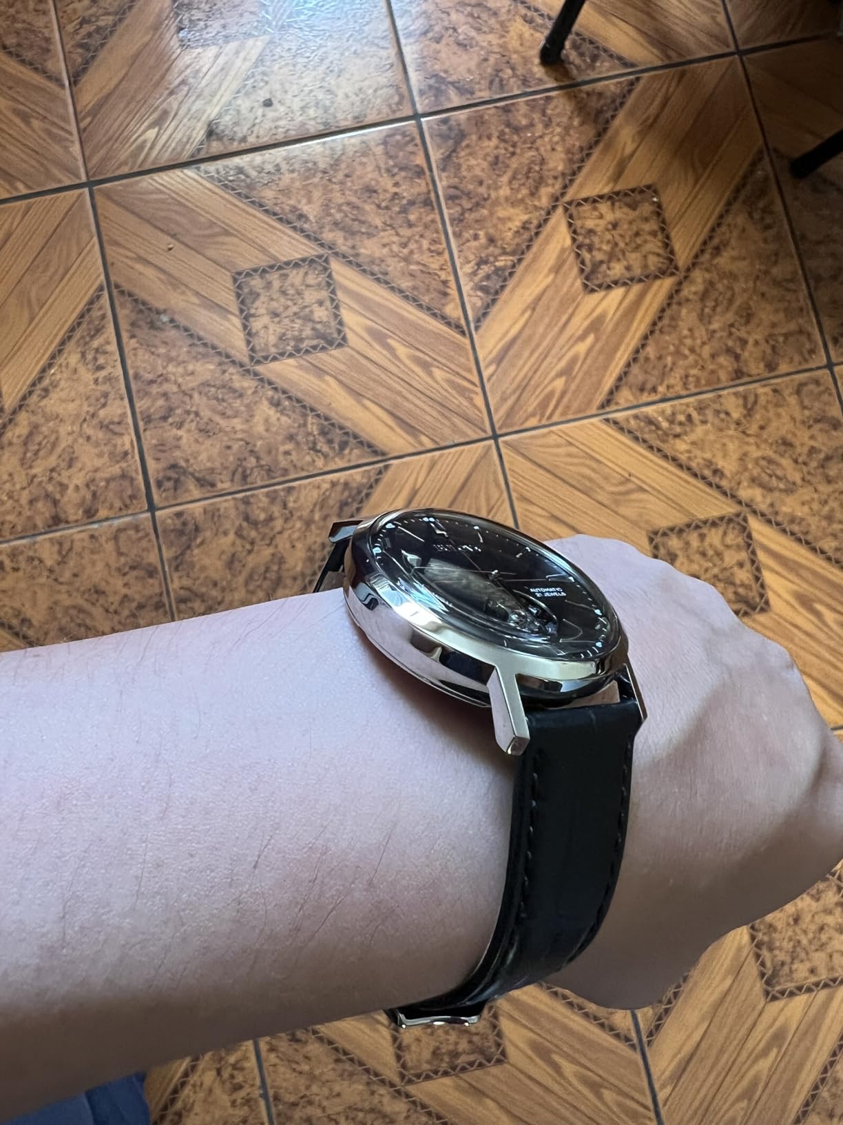 Bulova Men's Classic Aerojet 3-Hand Automatic Leather Strap Watch, Open Aperture, 40-Hour Power Reserve, Double Curved Mineral Crystal, 41mm customer photo 1