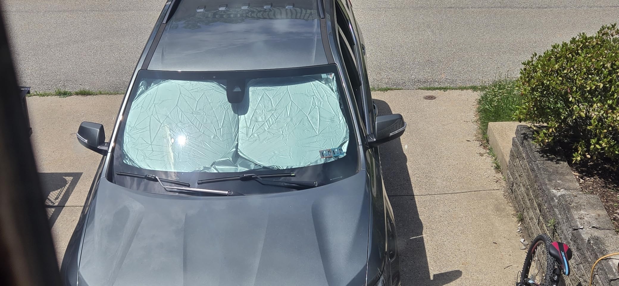Magnelex Car Windshield Sunshade – Double-Layer Design for 2X Heat Blocking, Blocks UV Rays, Foldable Sun Shade for Cars, Trucks & SUVs, Keeps Interior Cooler, Large (63 x 33.8 in) customer photo 1