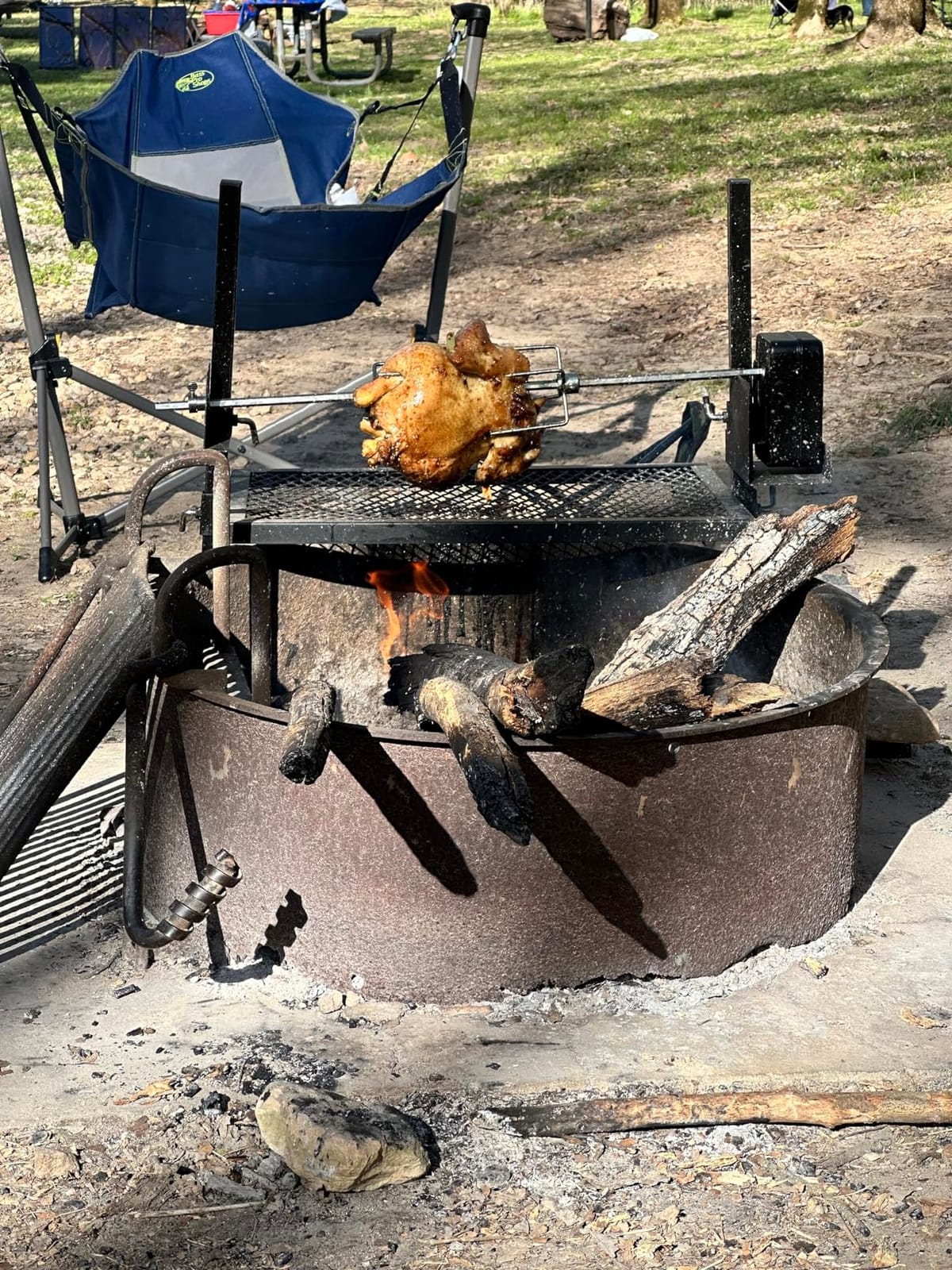onlyfire Outdoor Open Fire Spit Rotisserie Cooking Grate Combo Kit customer photo 1