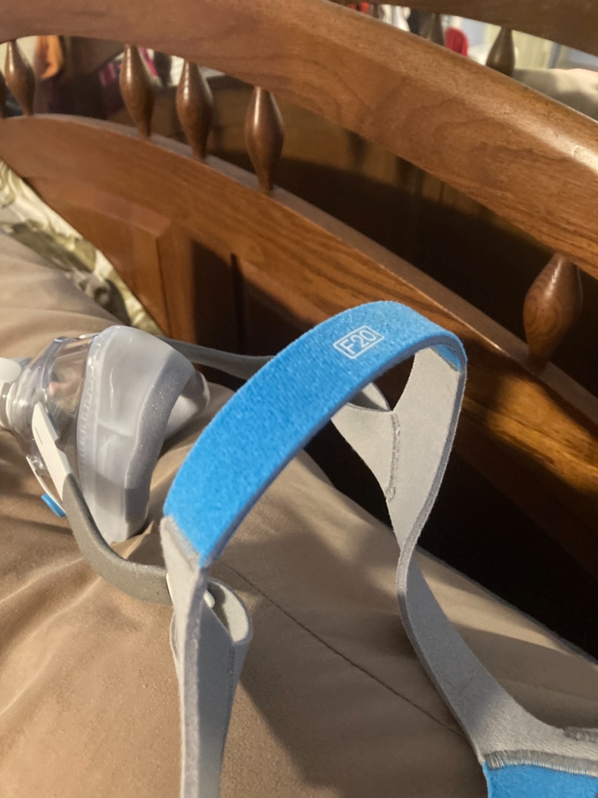 Resmed AirFit/AirTouch F20 Headgear - Replacement CPAP Headgear - Frame System & Full Face Cushion Not Included - Premium CPAP Accessories - Medium/Standard, Blue customer photo 2