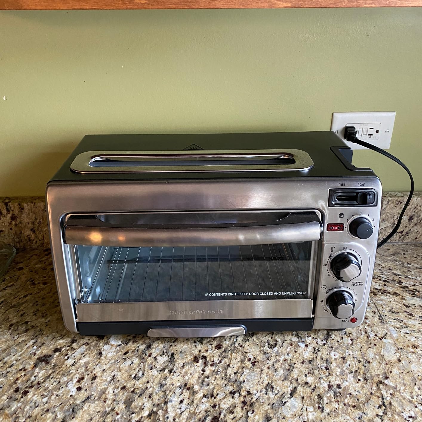 Hamilton Beach 2-in-1 Countertop Toaster Oven and Long Slot 2 Slice Toaster | Bake, Broil Toast | 2 Rack Positions | 60 Minute Timer | Automatic Shut Off | Shade Selector | Stainless Steel | 31156J customer photo 2