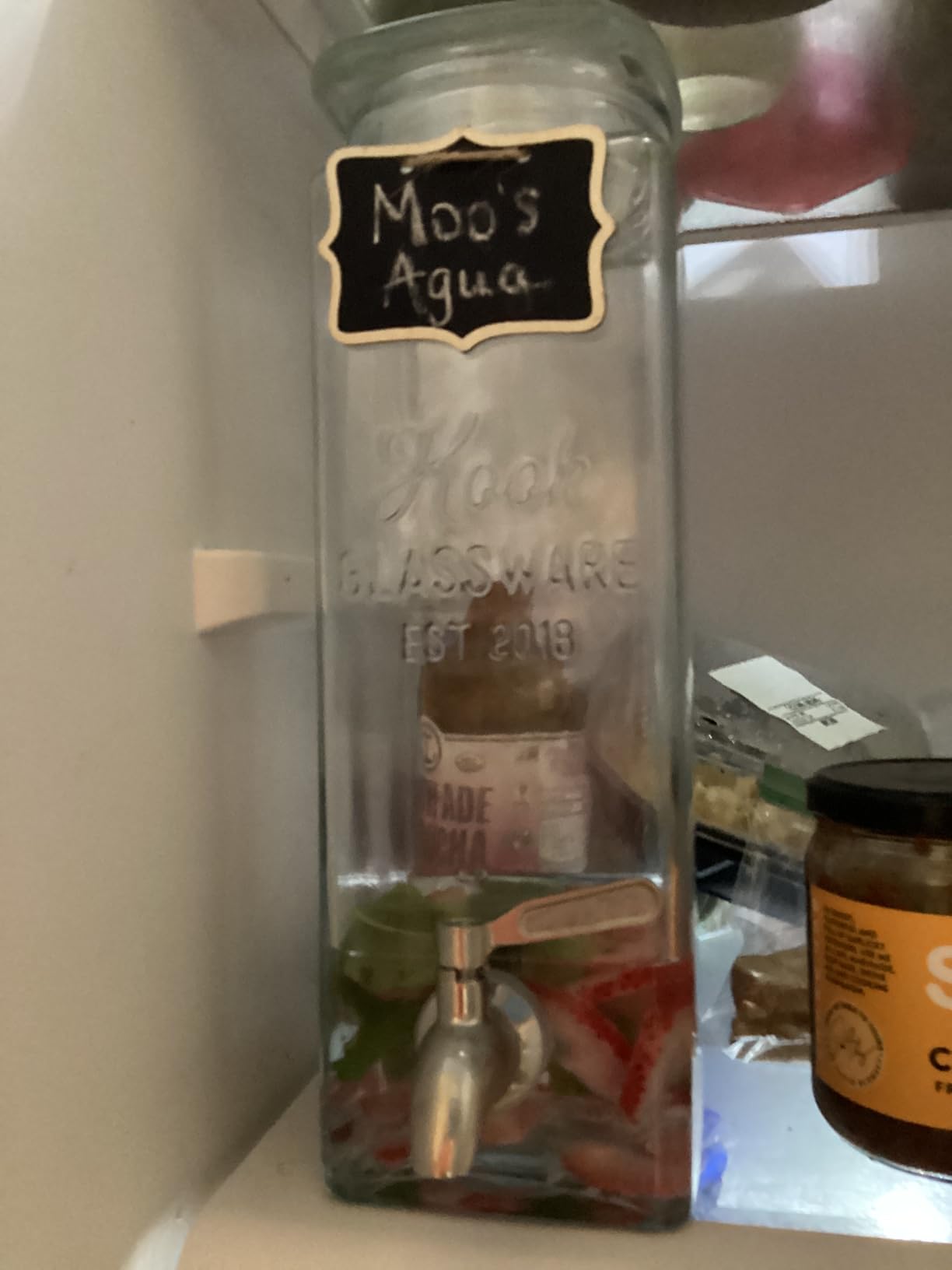 Kook Drink Dispenser, 80 oz, Water Dispenser Countertop, Glass Drink Dispenser, Beverage dispenser, with Leak-Proof Spigot, Clear Rectangular Jar, Storage for Party, Fridge, for Water, Iced Tea customer photo 1