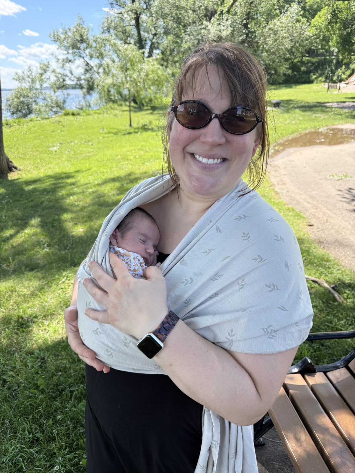 KeaBabies Baby Wrap Carrier, All in 1 Original Baby Carrier (Trendy Black) customer photo 2
