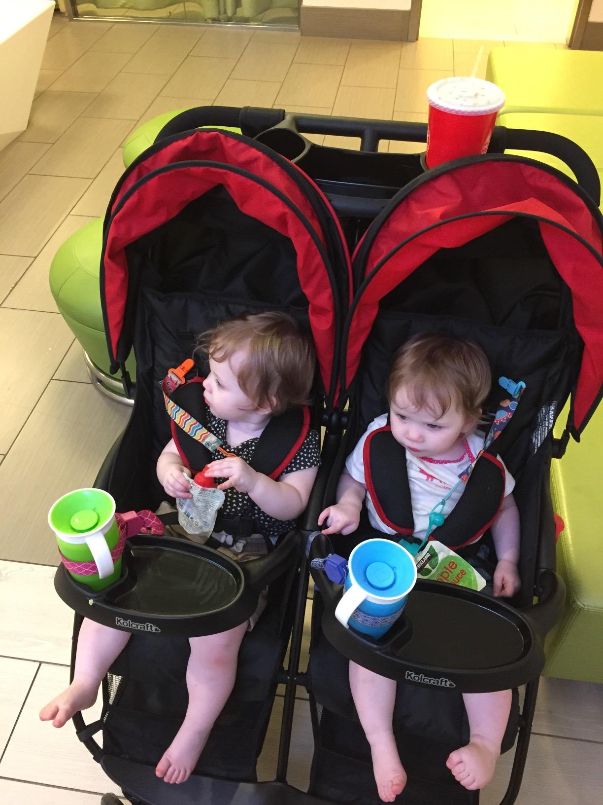 Kolcraft Cloud Plus Lightweight Double Stroller with Extra Storage, Red/Black customer photo 1