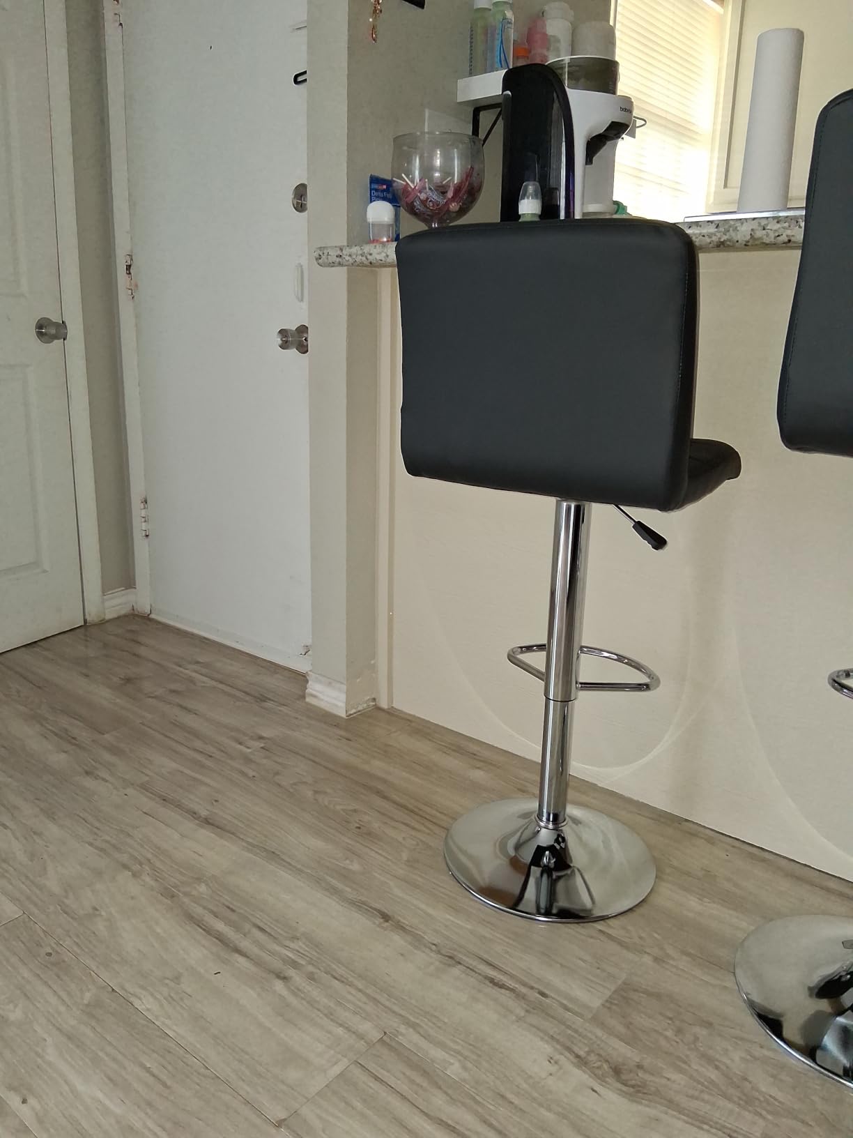 BestOffice | Bar Stools with Backrest | Black, Set of 2 | PU Leather customer photo 2