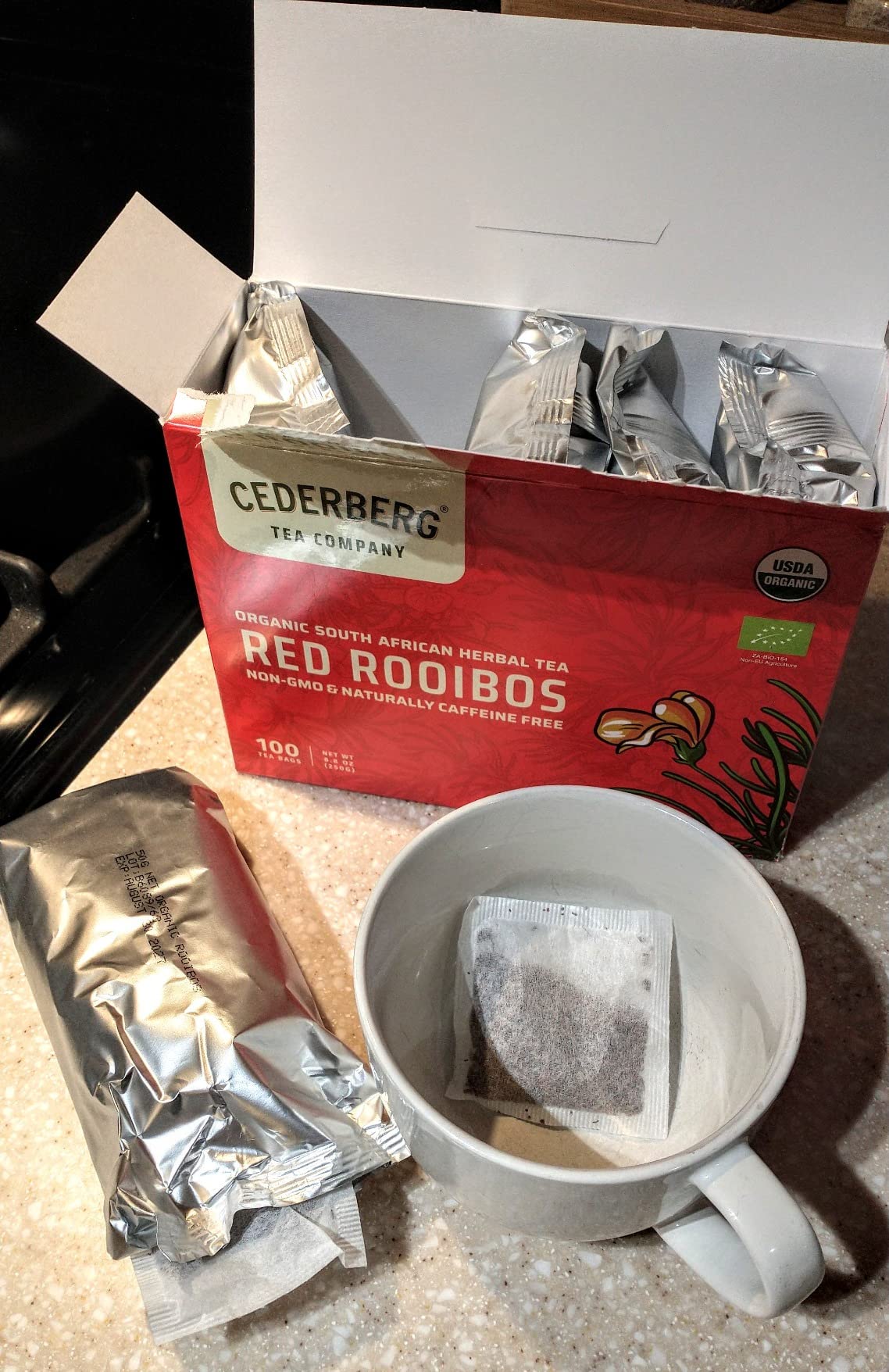 Red Rooibos Tea 100 Teabags USDA Organic - Naturally Caffeine Free - Cederberg Tea Company customer photo 1