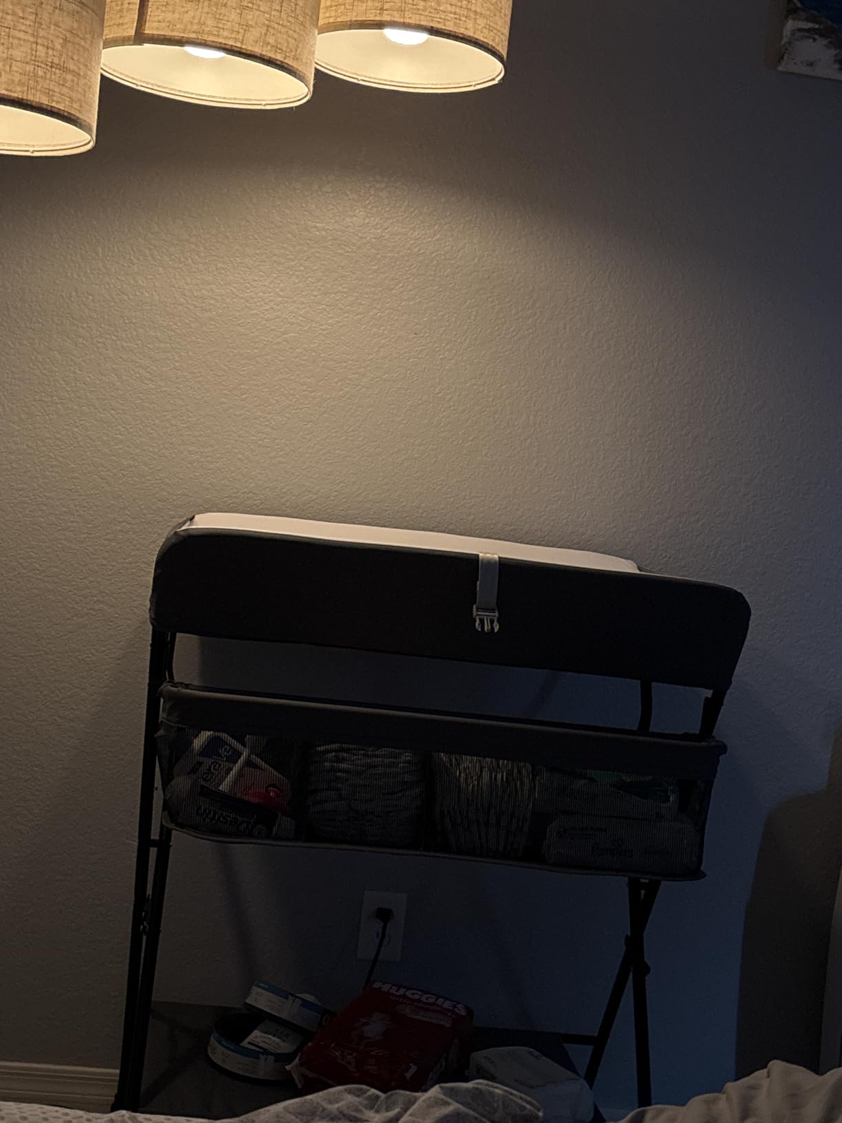 Costzon Changing Table, Portable Baby Changing Table Foldable Diaper Changing Station with Safety Belt, Large Storage Rack & Shelf, Nursery Organizer for Newborn Infant (Black) customer photo 2