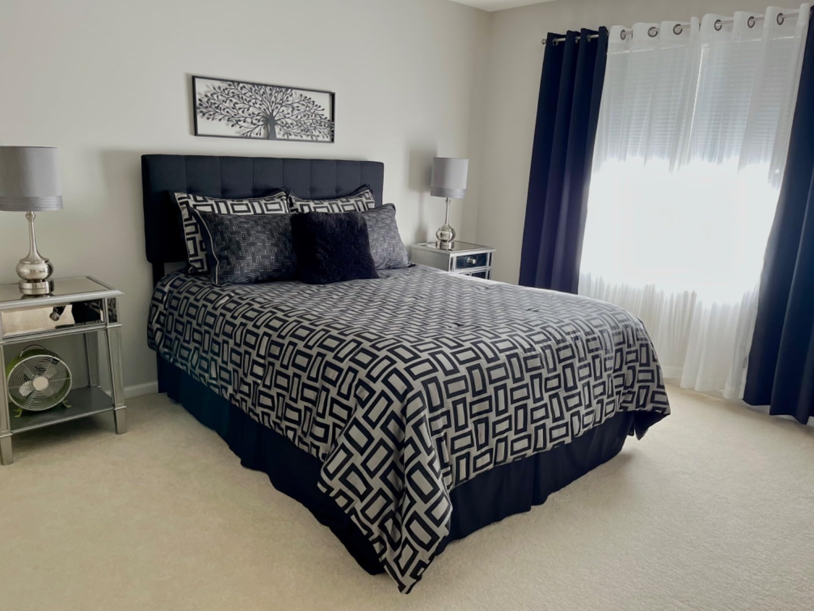 Flash Furniture Bedford Tufted Upholstered Full Size Headboard in Dark Gray Fabric customer photo 2