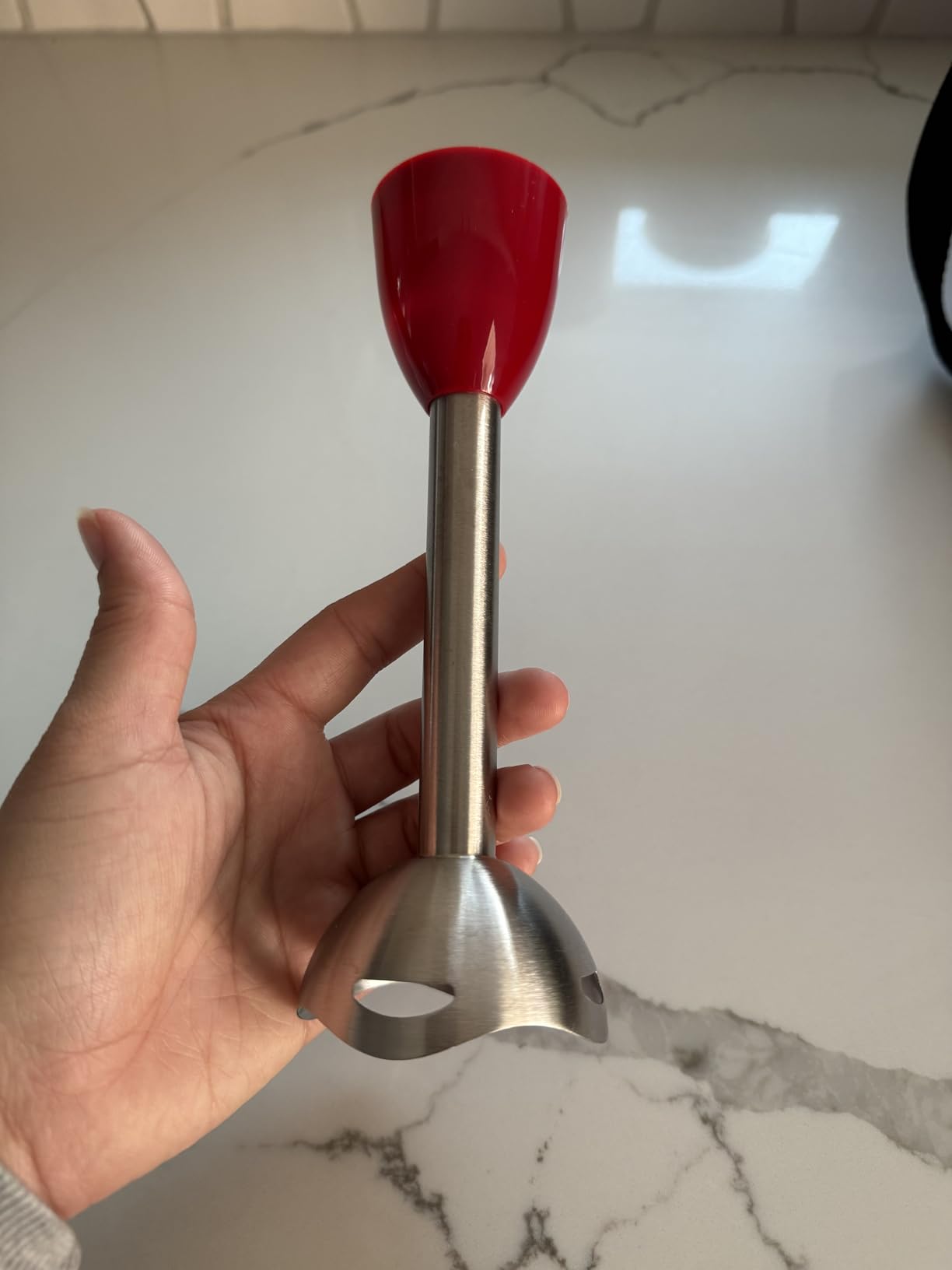 OVENTE Electric Corded Hand Blender, 300W with 2 Mixing Speeds Red HS560R customer photo 1