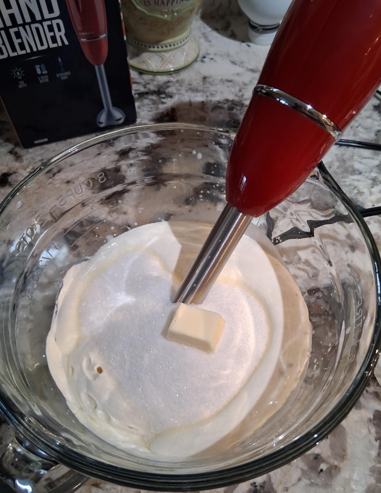 OVENTE Electric Corded Hand Blender, 300W with 2 Mixing Speeds Red HS560R customer photo 2