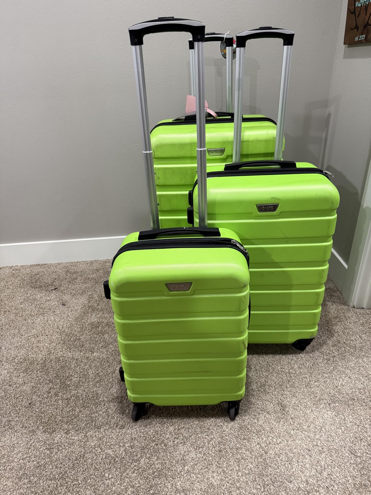 Coolife Luggage Set, 3 Piece Lightweight Durable Hardshell, Dark Green customer photo 1