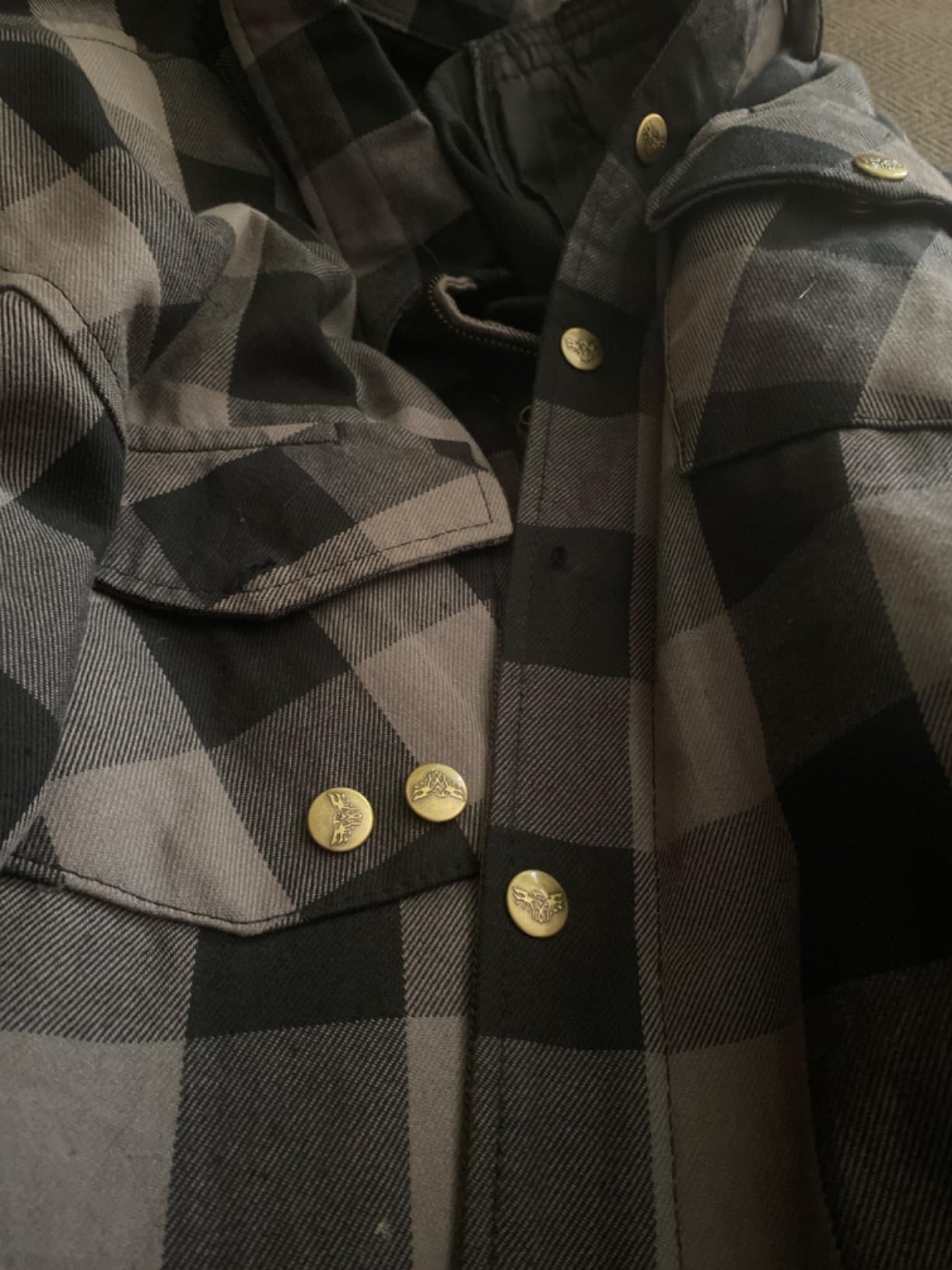 Milwaukee Leather Performance MPM1630 Men's Armored Checkered Flannel Shirt Aramid DuPont Fibers customer photo 2