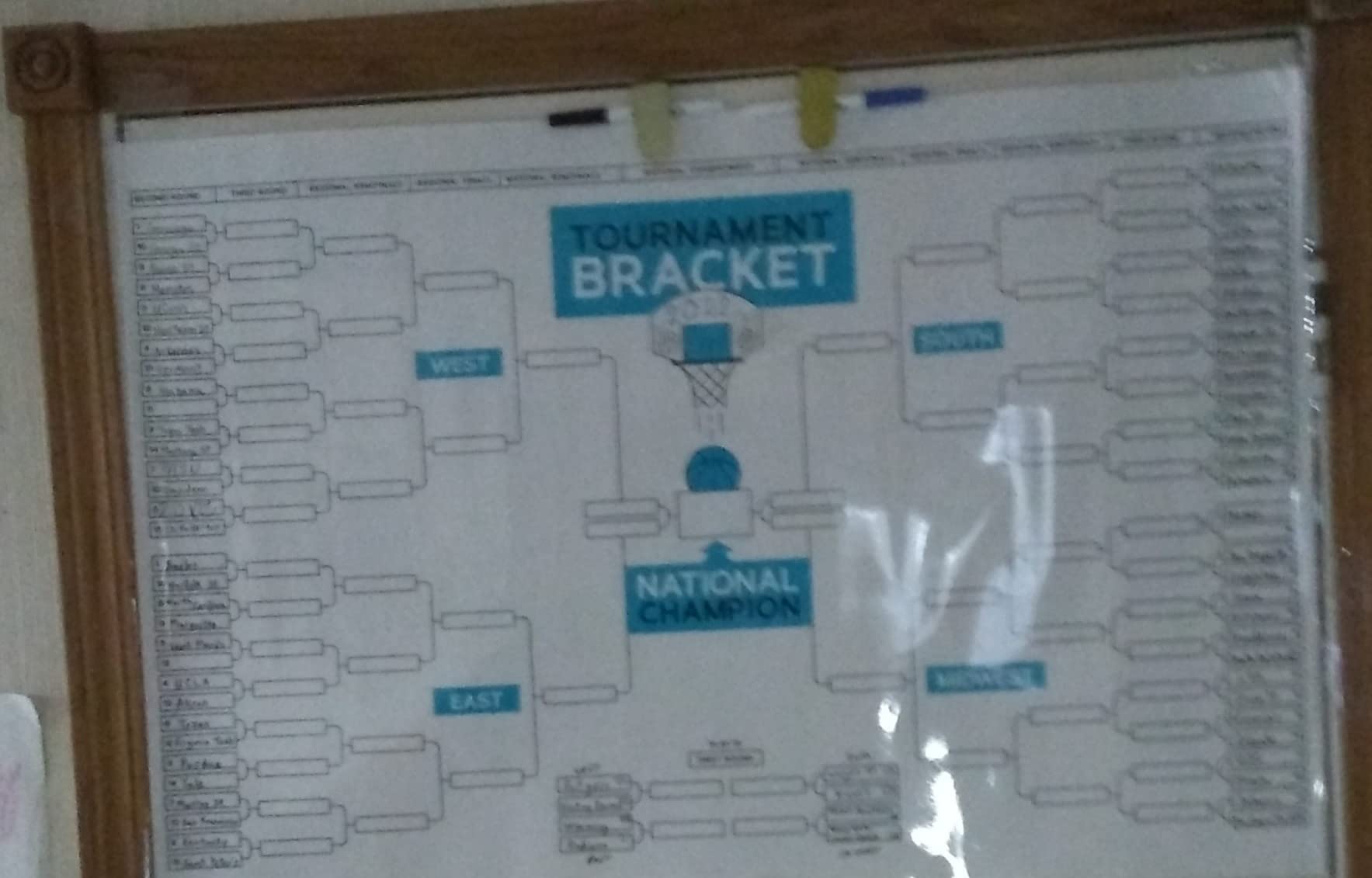 Laminated 2026 Basketball Tournament Bracket Blank Poster 64 Team Chart Board Poster Dry Erase Wall Art 18x12 customer photo 2