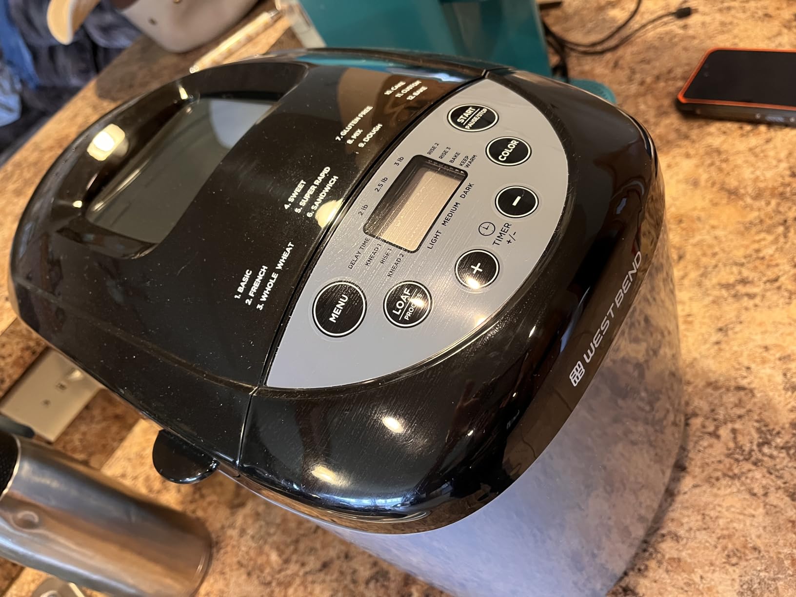West Bend Hi-Rise Bread Maker Machine Programmable 12 Programs Including Gluten Free & 3 Loaf Sizes and Crust Colors with Traditionally-Shaped Horizontal Bread Pan with Dual Knead Blades, 3-Lb, Gray customer photo 1