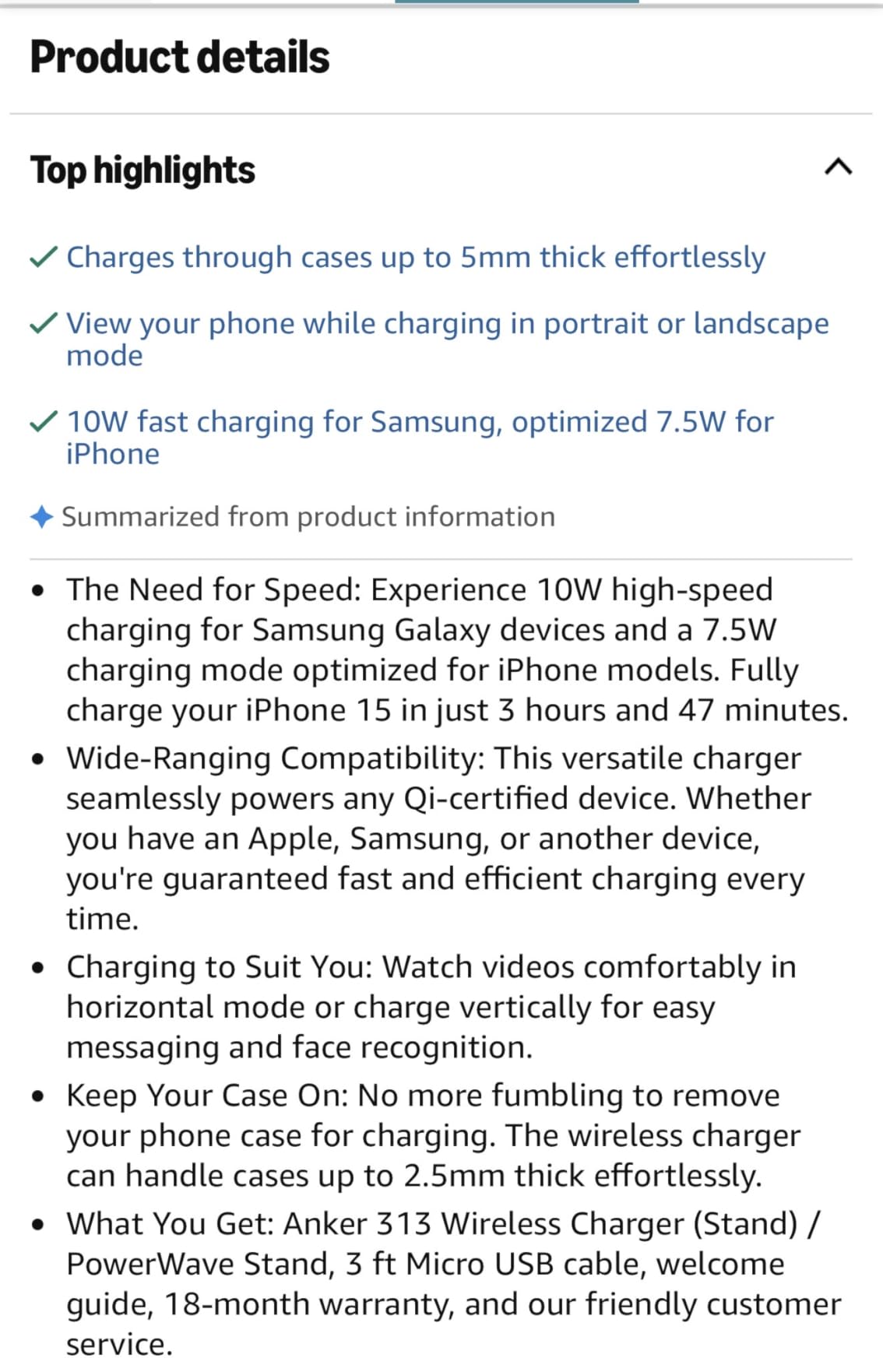 Anker 313 Qi-Certified 10W Max Wireless Charger Stand customer photo 2