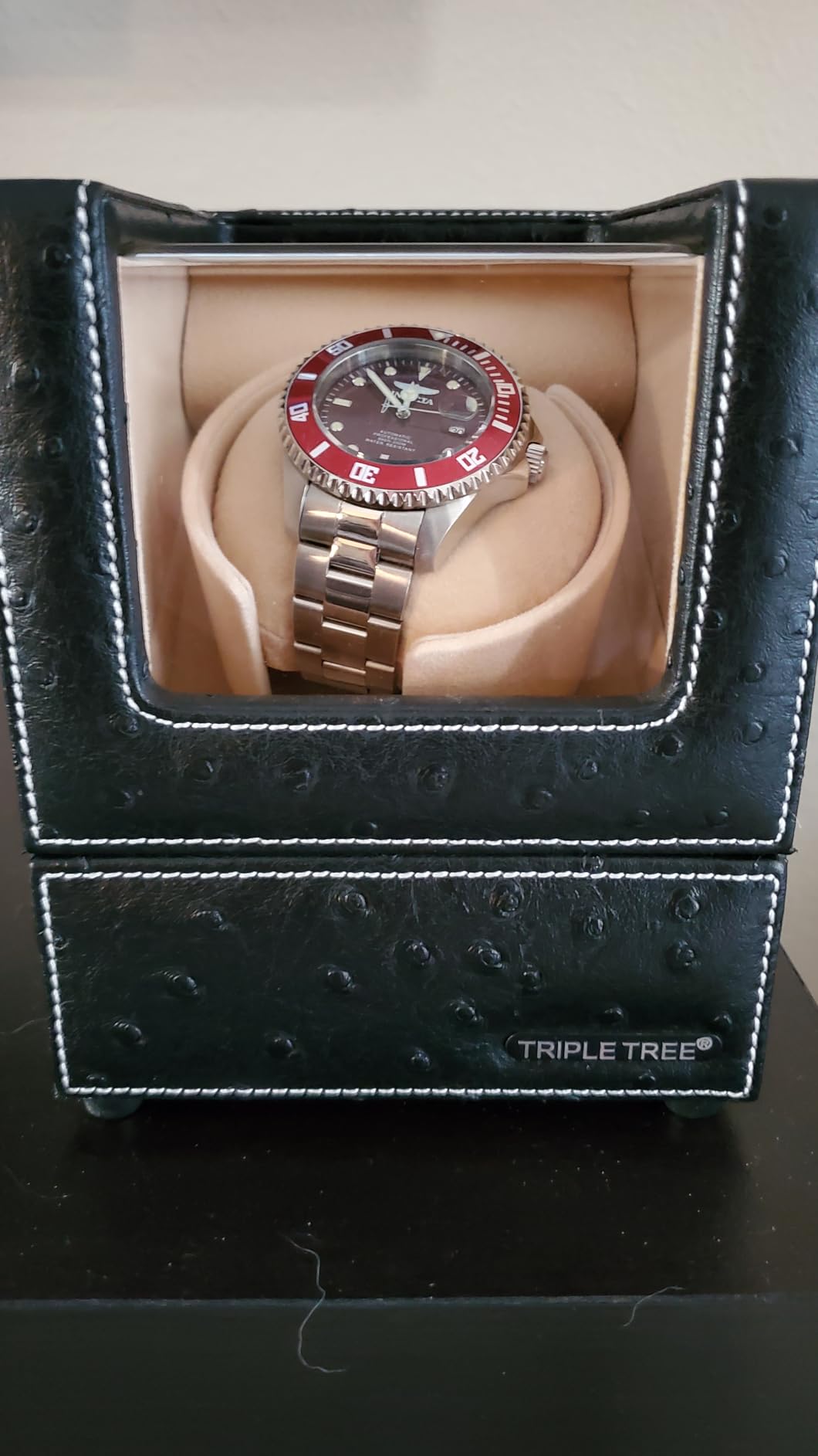 TRIPLE TREE Single Watch Winder for Automatic Watches, with Super Quiet Japanese Motor, 4 Rotation Mode Setting, Flexible Plush Pillow Fit Lady and Man Watches customer photo 2