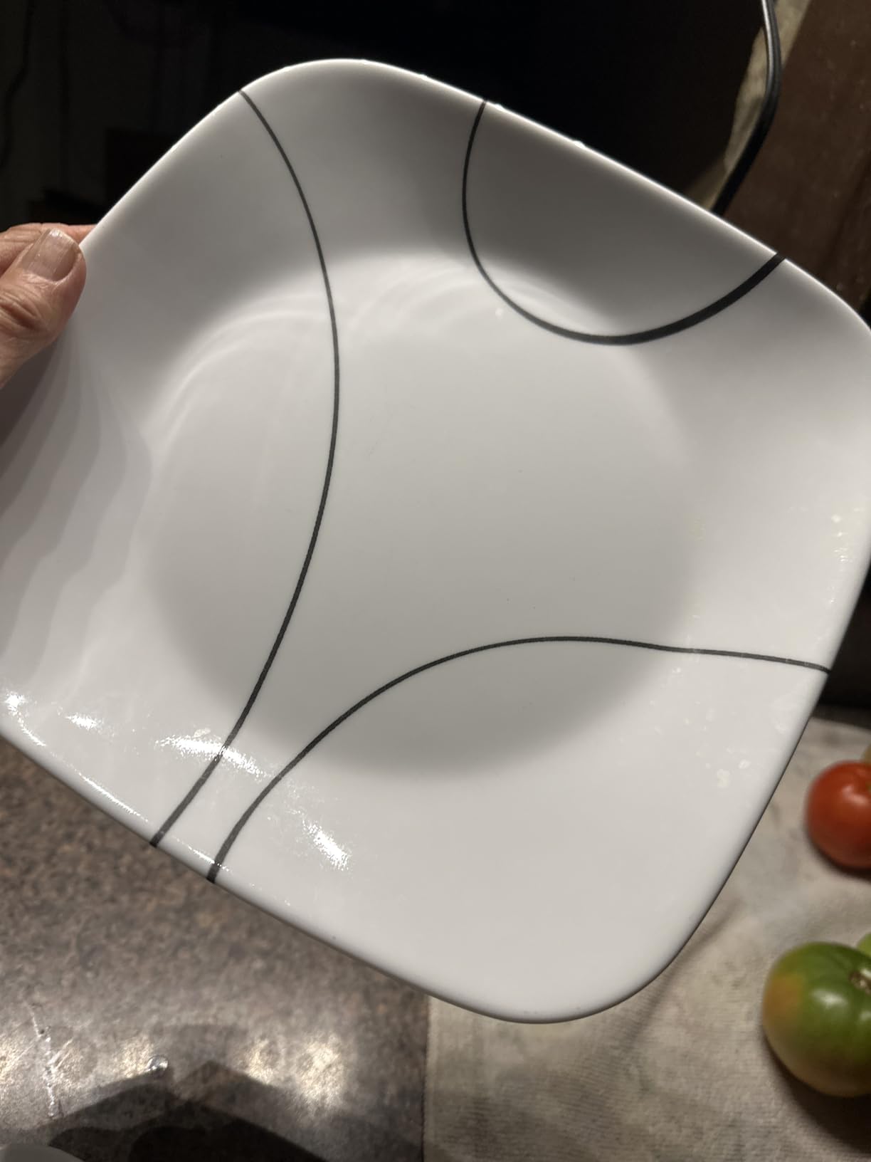 Corelle 18-Piece Service for 6 Dinnerware Set Triple Layer Glass and Chip Resistant, Lightweight Square Plates and Bowls Set, Simple Lines customer photo 2